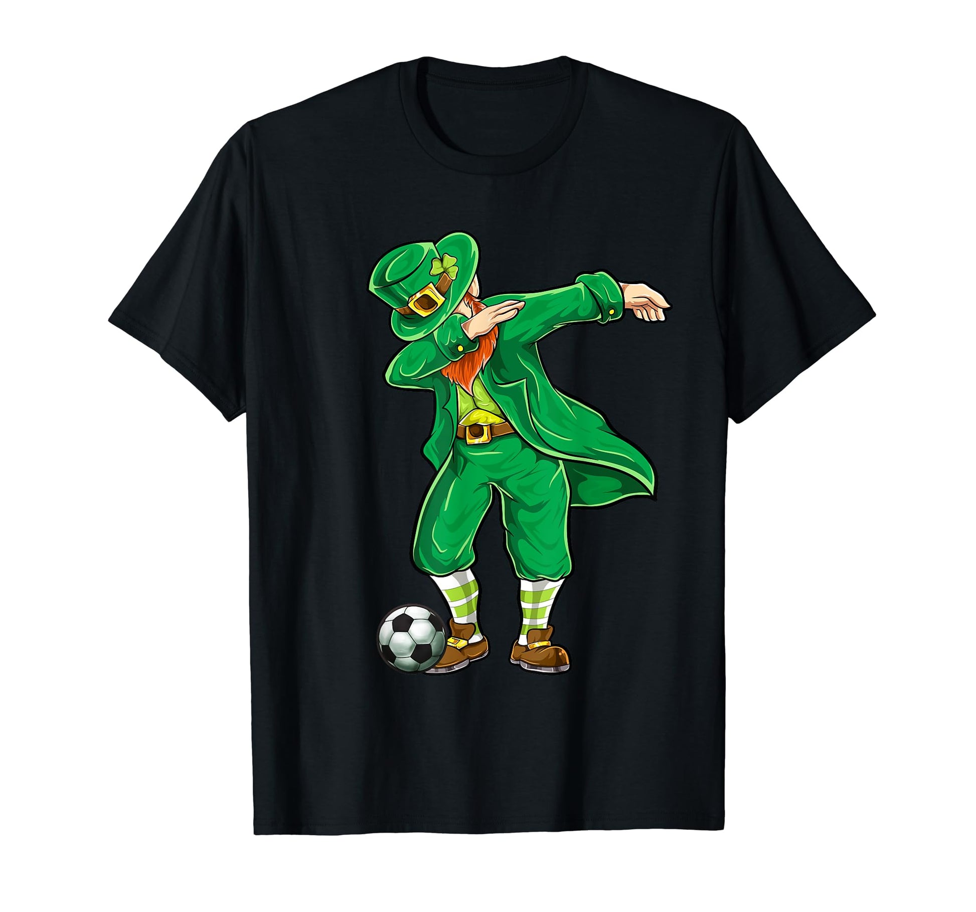 Dabbing Leprechaun Irish Soccer T-Shirt - Aesthetic Graphic Unisex - T-Shirt, Sweatshirt, Hoodie