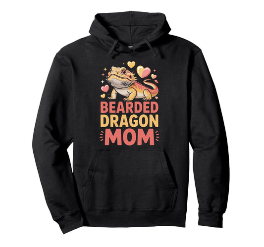 Bearded Dragon Mom Reptile Pet Lover Hoodie - Fun Novelty Design for Adults - T-Shirt, Sweatshirt, Hoodie