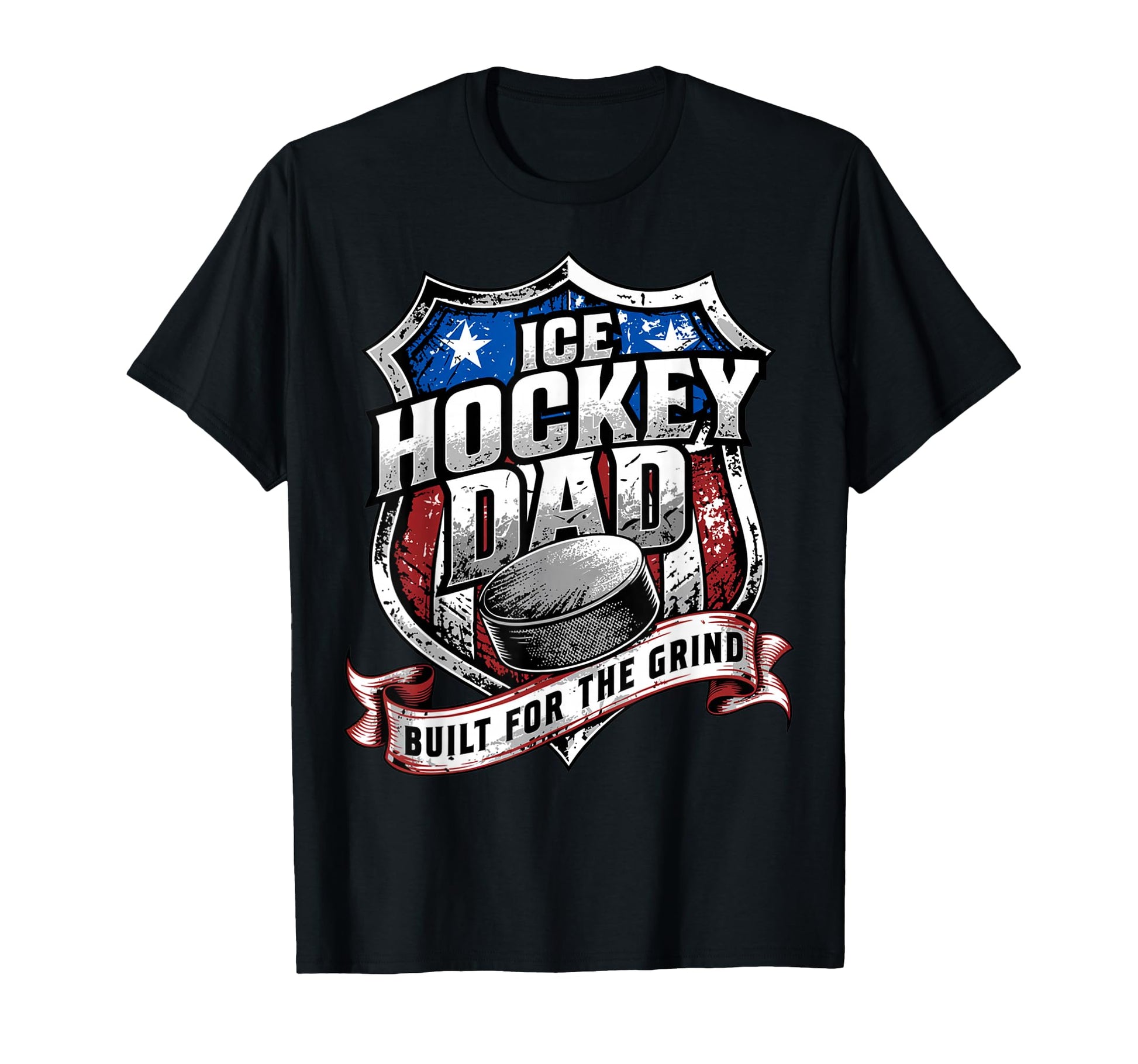 Patriotic Ice Hockey Dad Built Grind T-Shirt - Minimalist Print Unisex - T-Shirt, Sweatshirt, Hoodie