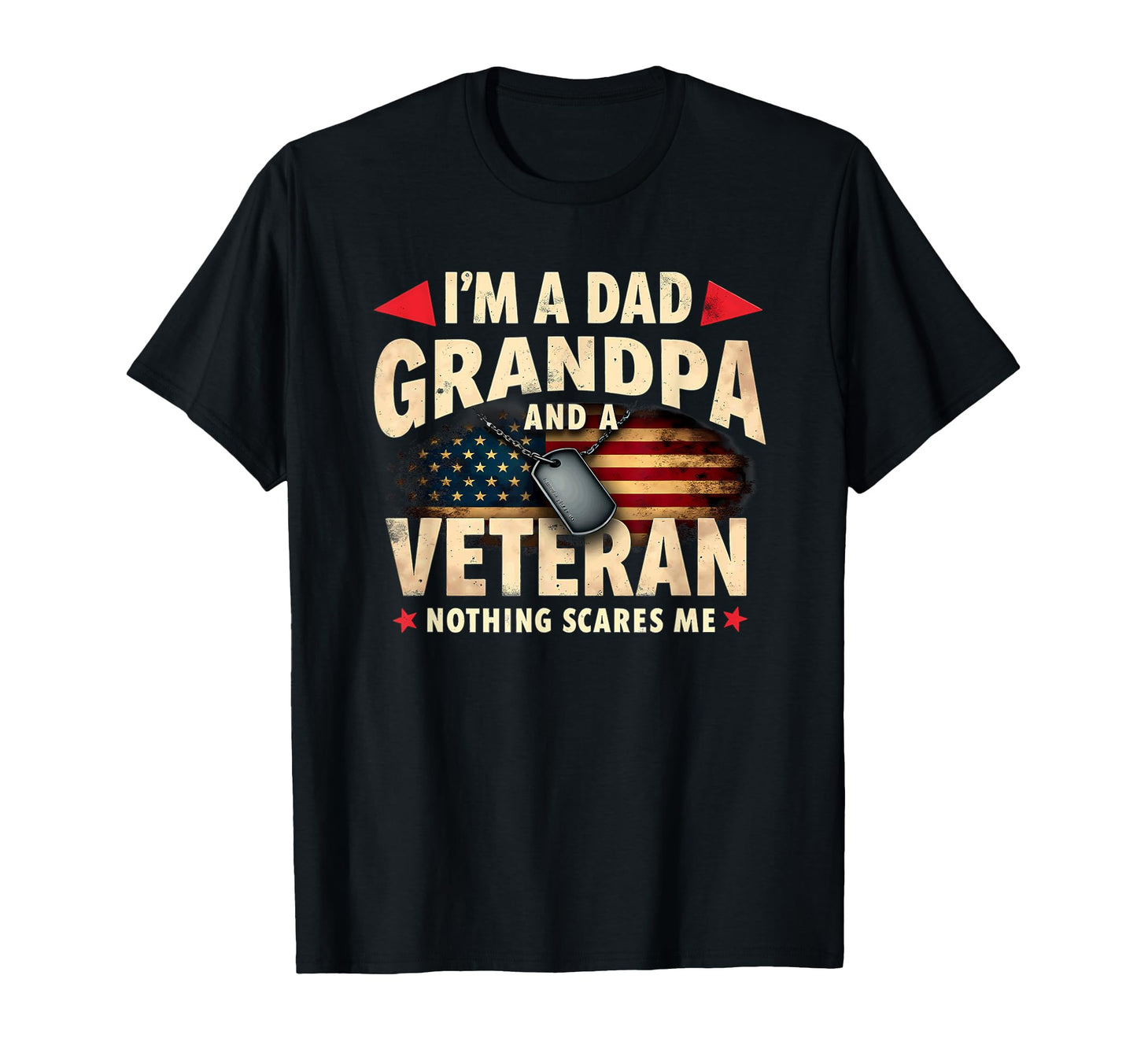Us Flag Im Dad Grandpa And Veteran T-Shirt - Graphic Print Men Women - T-Shirt, Sweatshirt, Hoodie