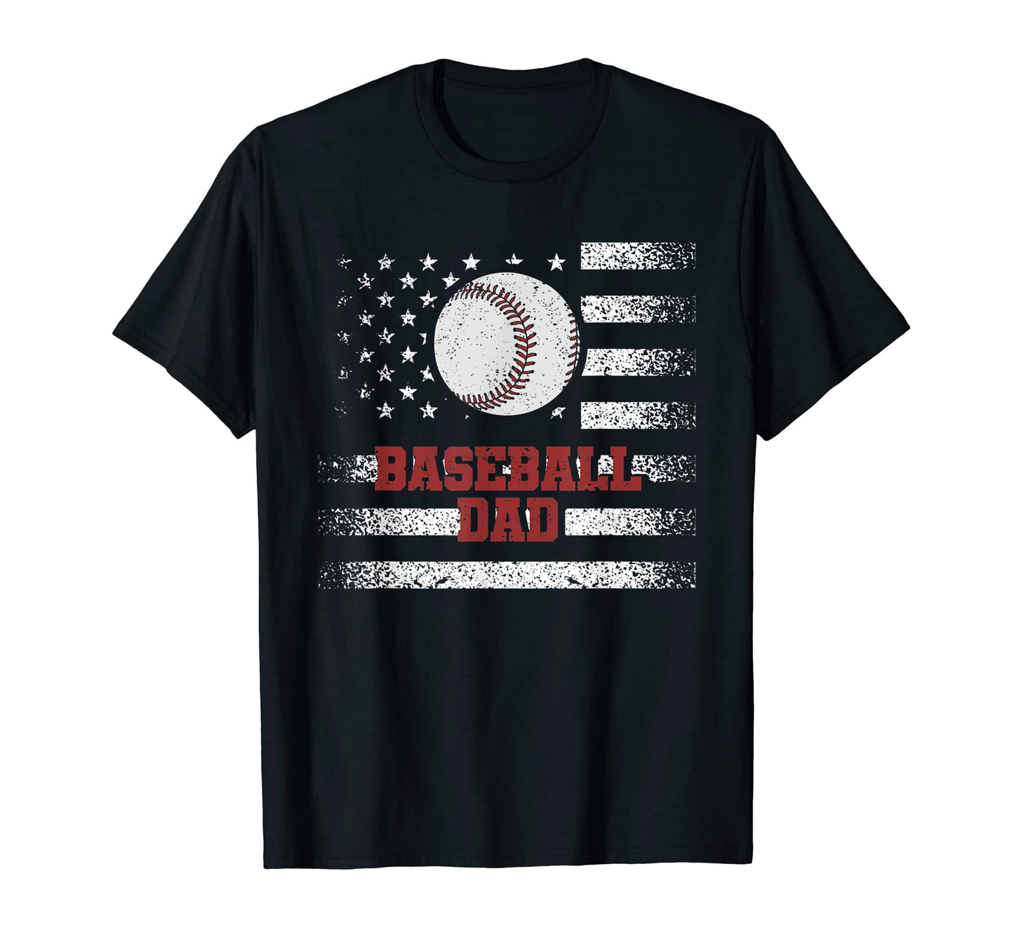 Mens Baseball Dad Usa American Flag T-Shirt - Custom Art Print Men Women - T-Shirt, Sweatshirt, Hoodie