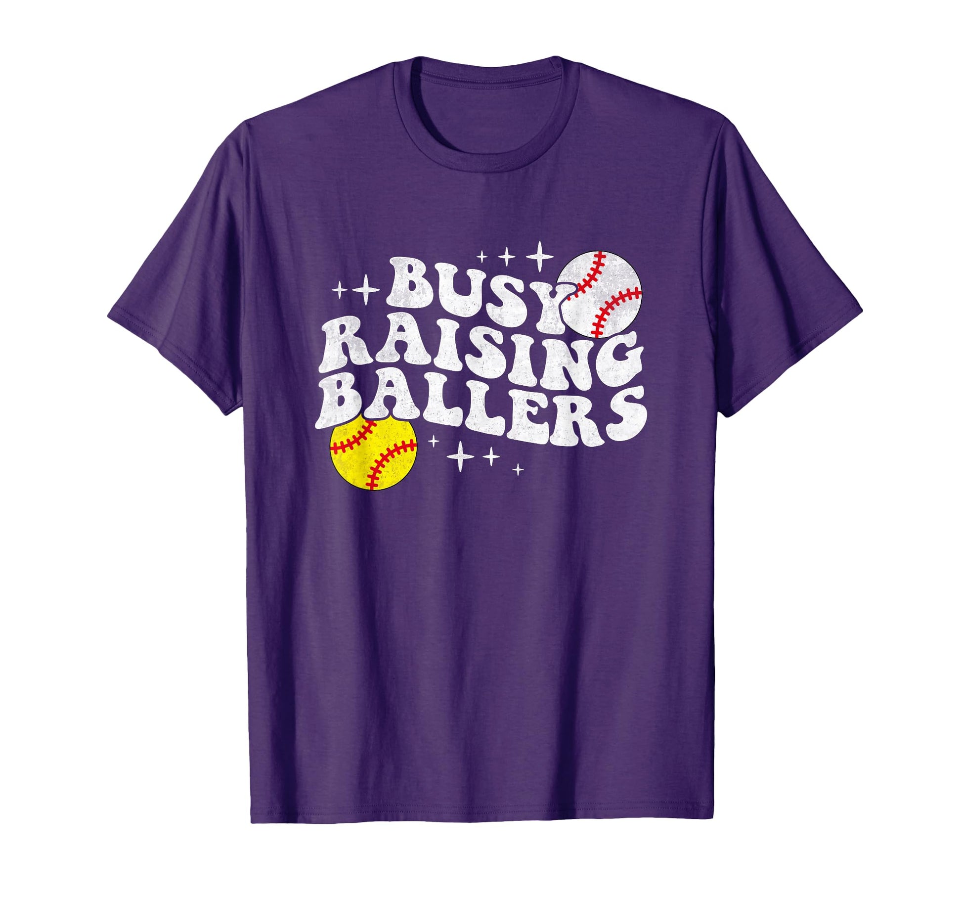 Busy Raising Ballers Softball Baseball T-Shirt - Fun Novelty Design Unisex - T-Shirt, Sweatshirt, Hoodie