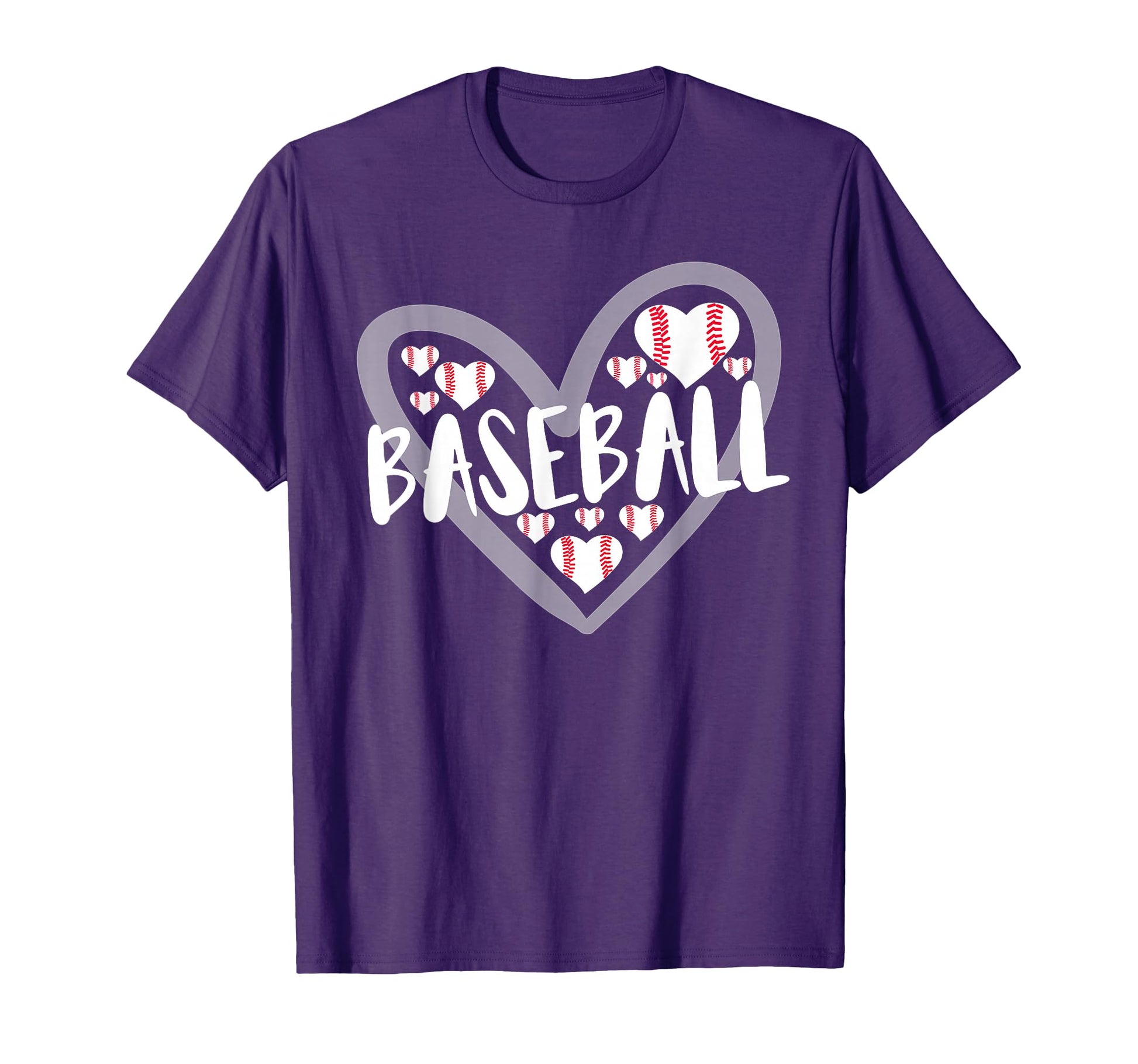 Baseball Heart Baseball Mom Dad T-Shirt - Graphic Print Men Women - T-Shirt, Sweatshirt, Hoodie