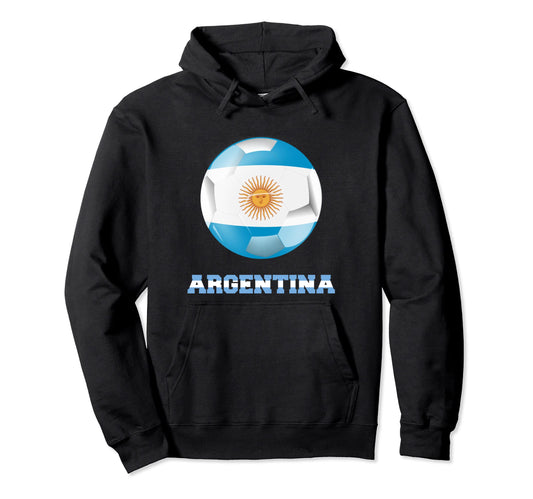 Argentina Soccer Soccer Ball Argentinian Hoodie - Unique Graphic Unisex - T-Shirt, Sweatshirt, Hoodie