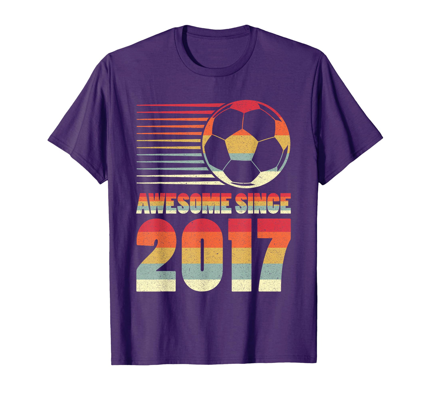 Awesome Since 2017 Soccer 9Th Birthday T-Shirt - Minimalist Print Unisex - T-Shirt, Sweatshirt, Hoodie