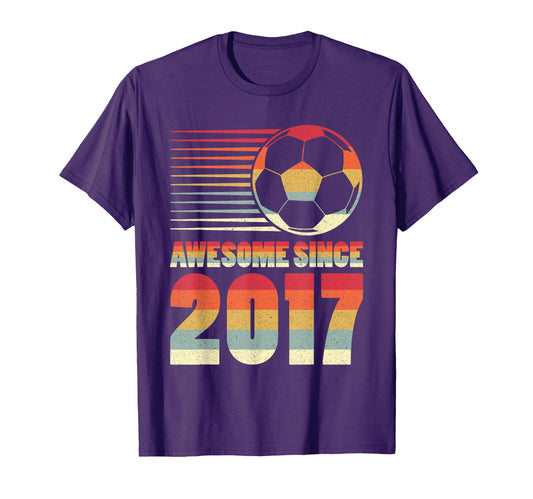 Awesome Since 2017 Soccer 9Th Birthday T-Shirt - Minimalist Print Unisex - T-Shirt, Sweatshirt, Hoodie