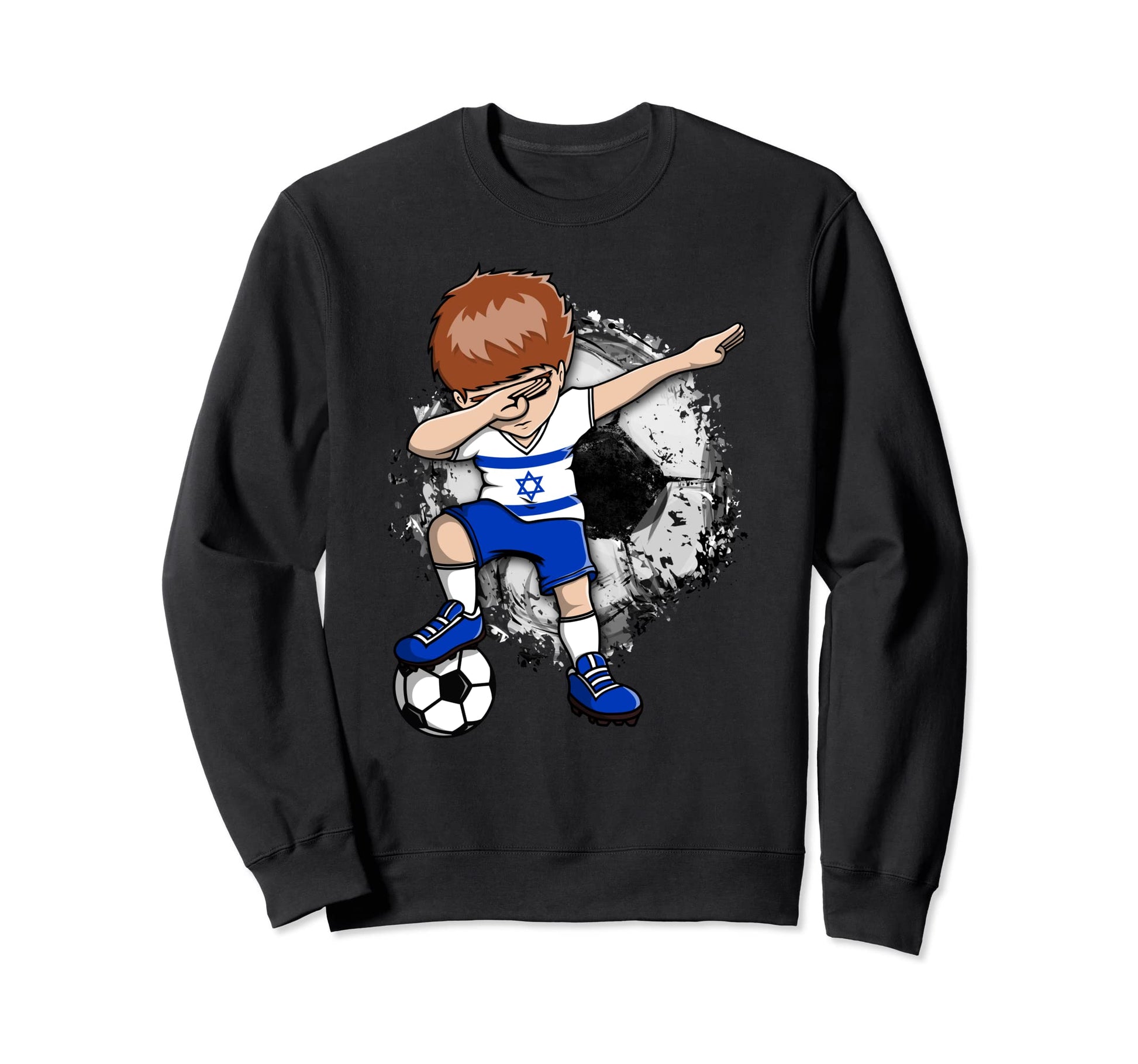 Dabbing Soccer Israel Jersey Sweatshirt - Casual Everyday Wear for Adults - T-Shirt, Sweatshirt, Hoodie