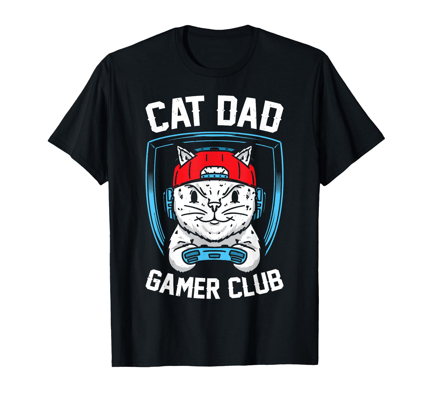 Gamer Gaming Cat Father Video Game Dad Hoodie - Graphic Print Men Women - T-Shirt, Sweatshirt, Hoodie