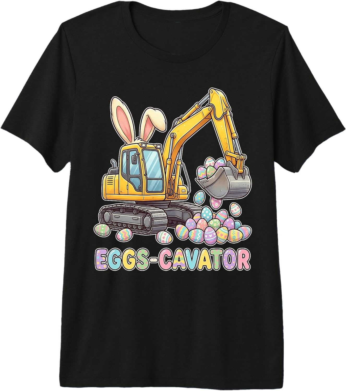 Funny Eggs-Cavator Excavator Bunny Eggs Unisex T-shirt, Sweatshirt, Hoodie, Long Sleeve Tee - T-Shirt, Sweatshirt, Hoodie