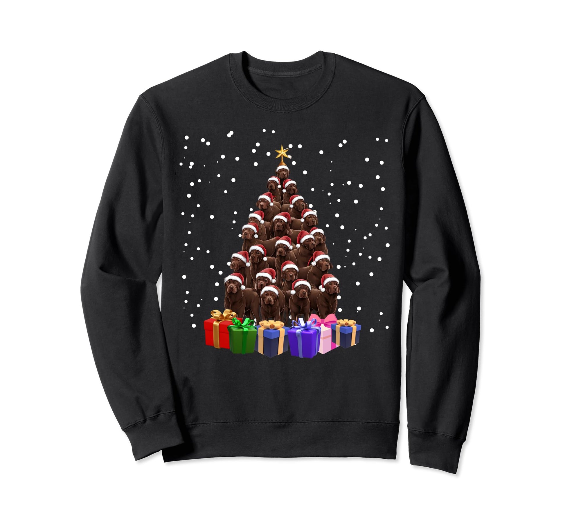 Chocolate Labrador Tree Funny Matching Sweatshirt - Novelty Apparel Unisex - T-Shirt, Sweatshirt, Hoodie