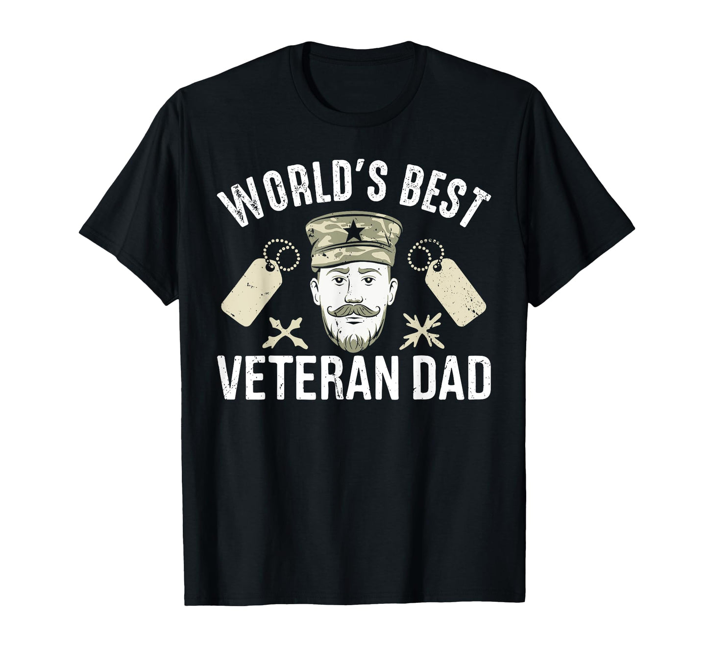 Worlds Best Veteran Dad T-Shirt - Fun Novelty Design Men Women - T-Shirt, Sweatshirt, Hoodie