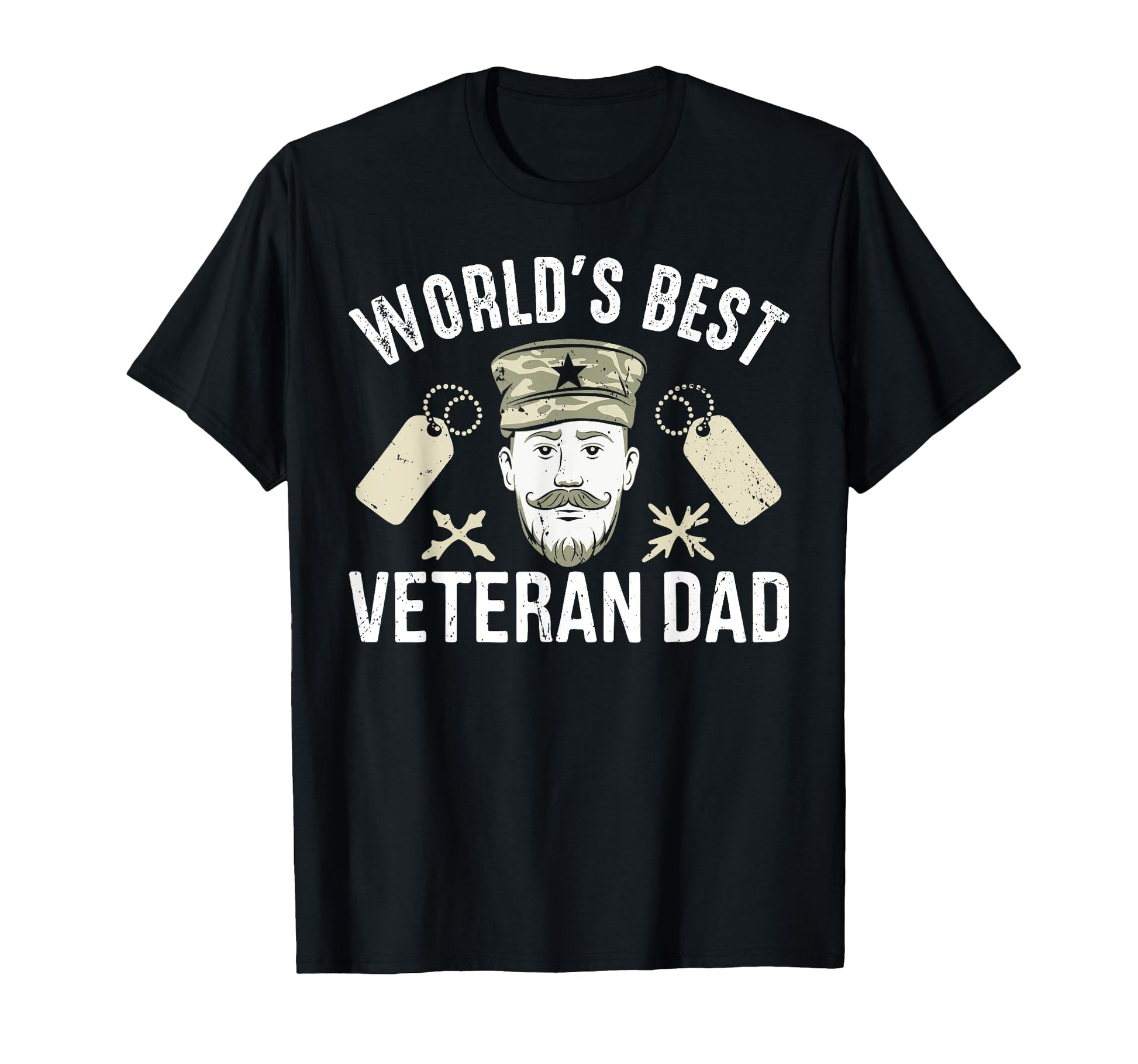 Worlds Best Veteran Dad T-Shirt - Fun Novelty Design Men Women - T-Shirt, Sweatshirt, Hoodie