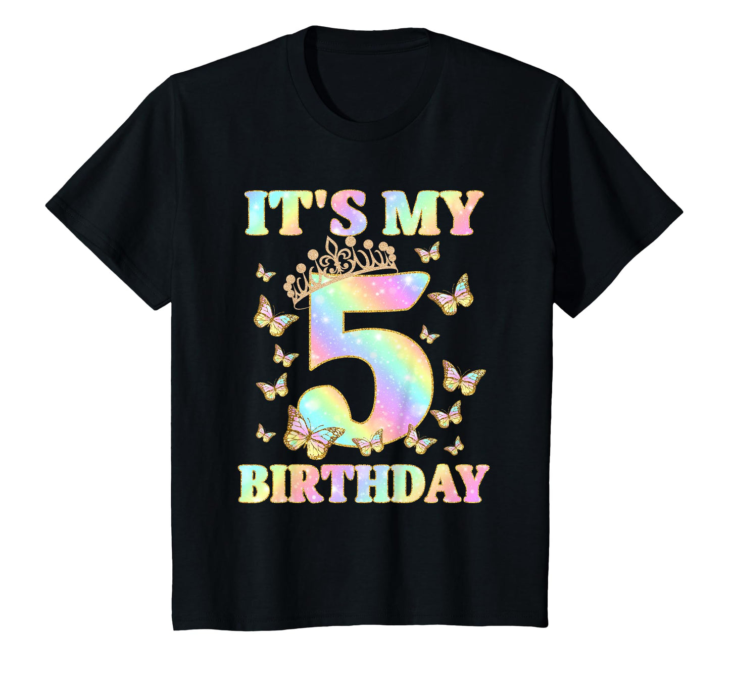 5 Years Old Funny Butterfly Its My 5Th T-Shirt - Trendy Graphic Men Women - T-Shirt, Sweatshirt, Hoodie