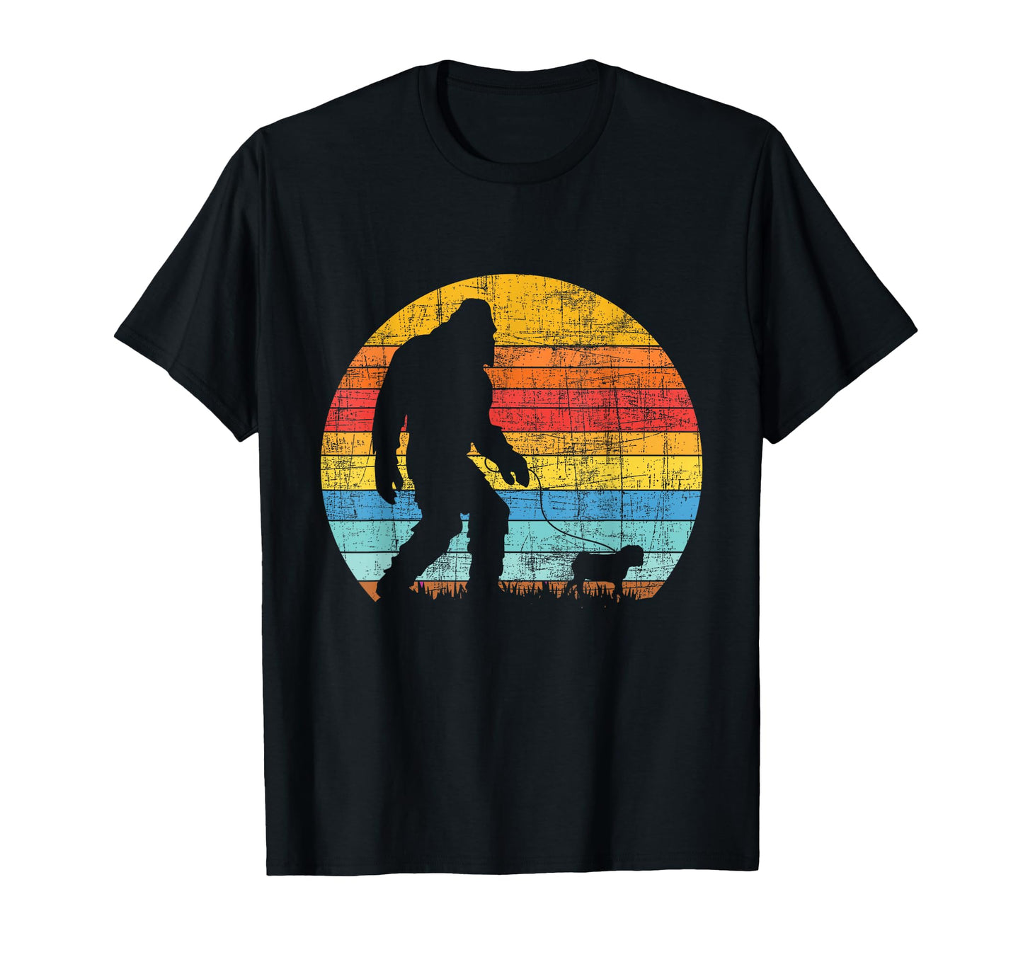 Bigfoot Walking Pug Dog Owner Animal T-Shirt - Graphic Print Men Women - T-Shirt, Sweatshirt, Hoodie