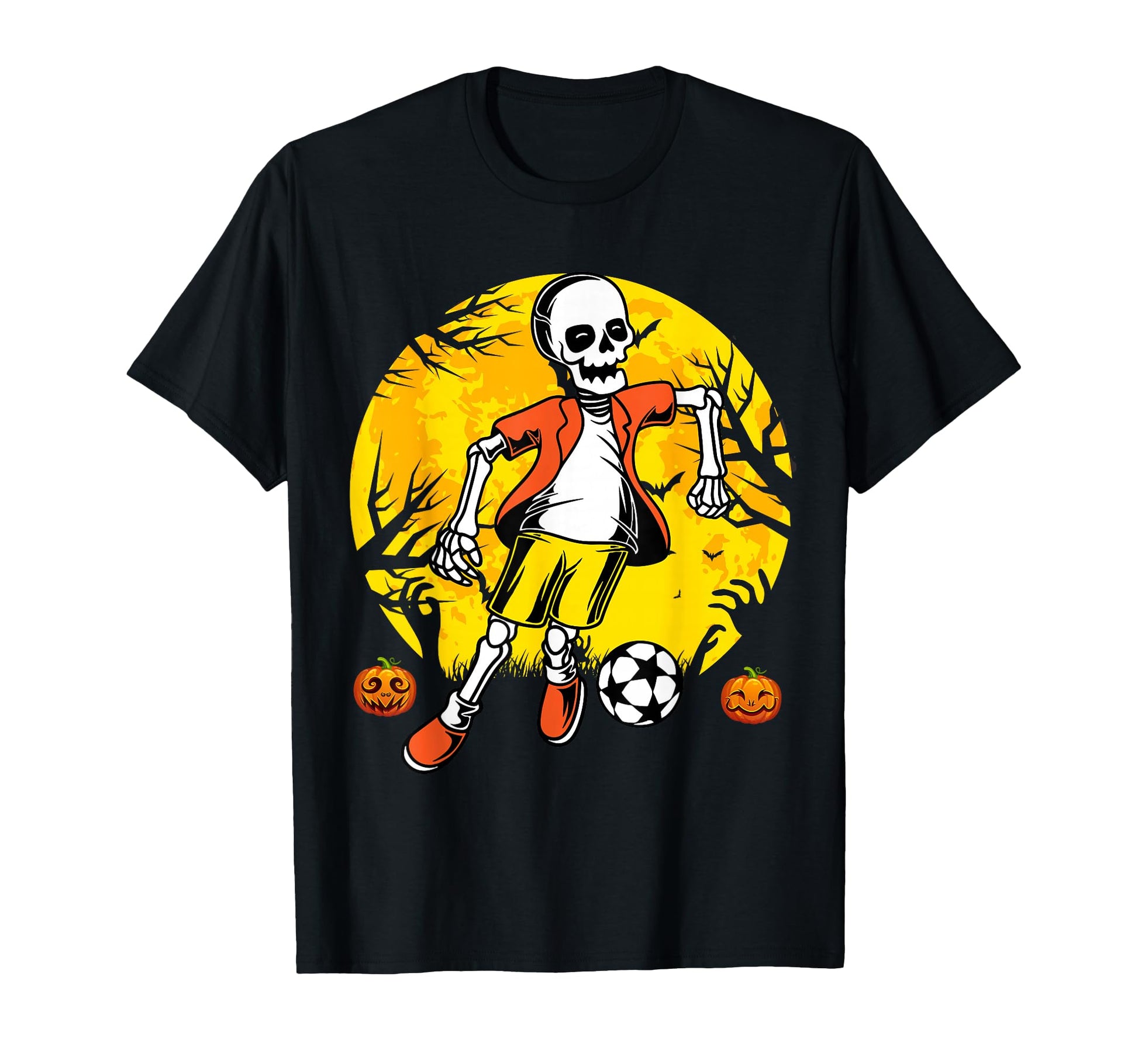 Soccer Halloween Skeleton Funny Football T-Shirt - Unique Graphic Unisex - T-Shirt, Sweatshirt, Hoodie