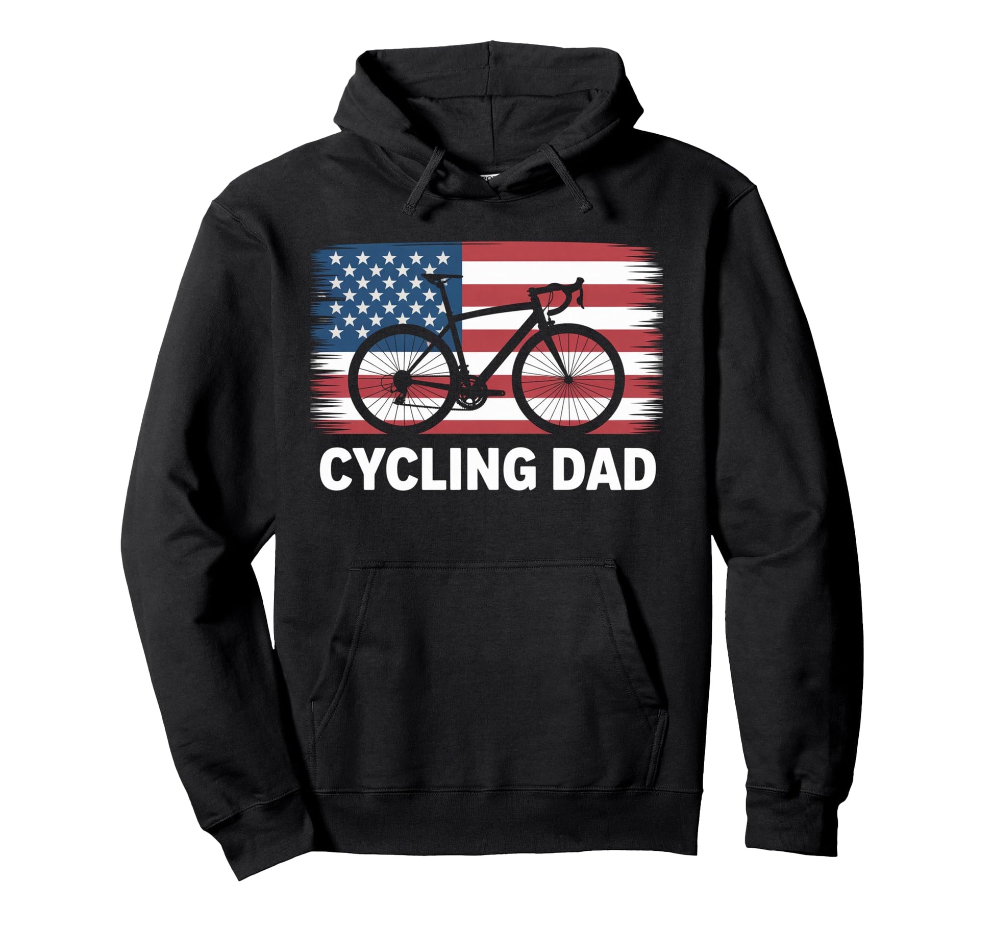 Cycling Dad American Flag Road Bike Hoodie - Novelty Apparel Men Women - T-Shirt, Sweatshirt, Hoodie