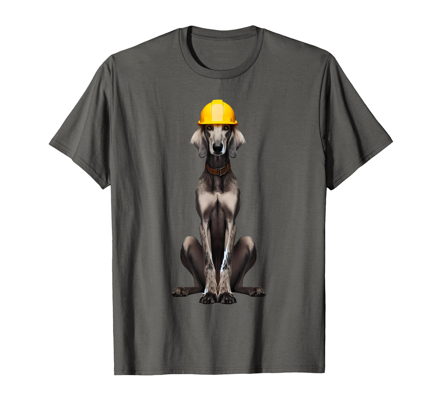 Sloughi Dog Yellow Hard Hat Helmet T-Shirt - Minimalist Print for Adults - T-Shirt, Sweatshirt, Hoodie