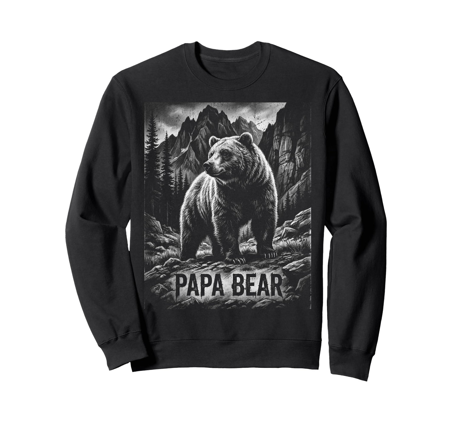 Papa Bear Family Matching Dad Sweatshirt - Aesthetic Graphic for Adults - T-Shirt, Sweatshirt, Hoodie