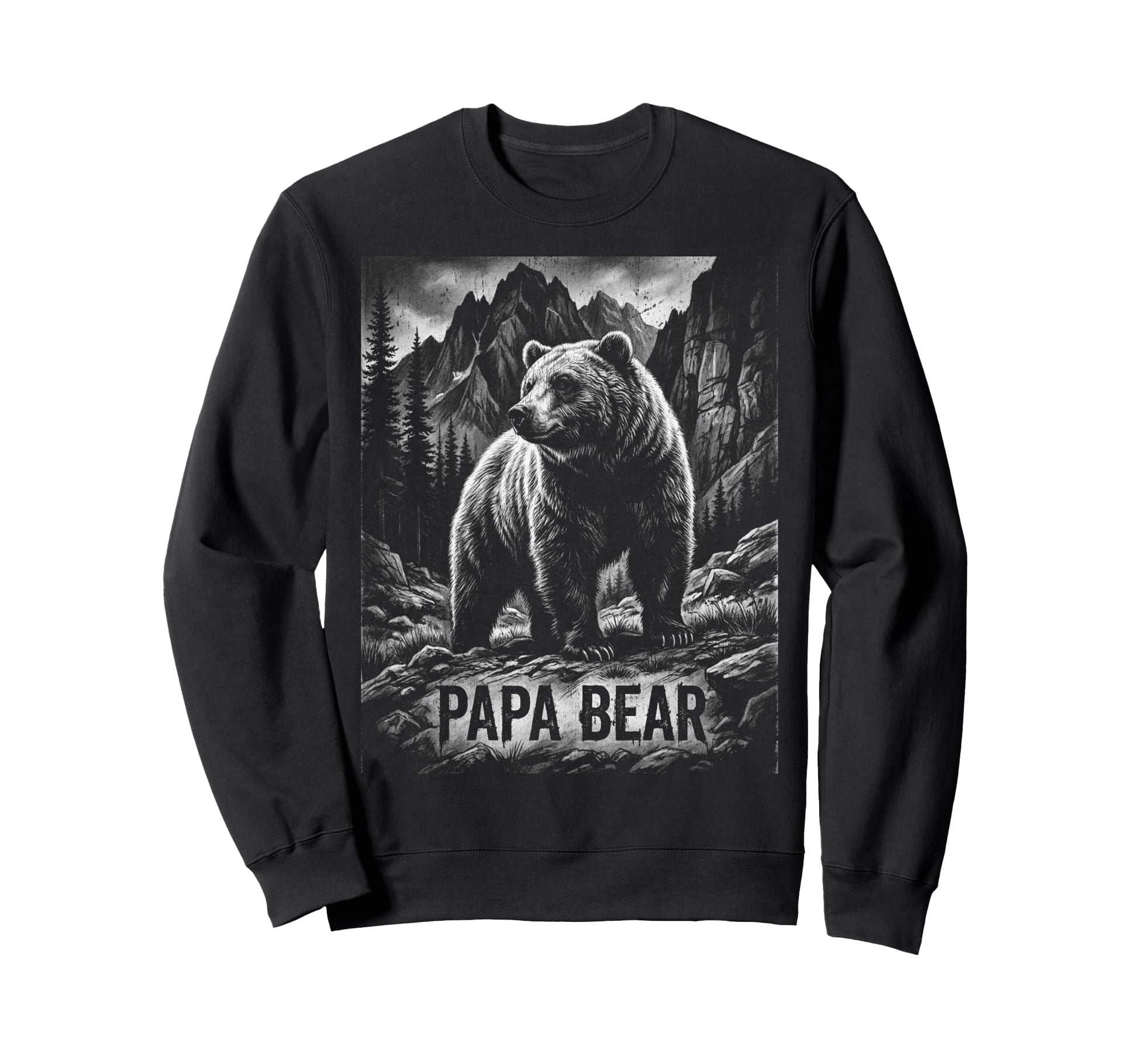 Papa Bear Family Matching Dad Sweatshirt - Aesthetic Graphic for Adults - T-Shirt, Sweatshirt, Hoodie