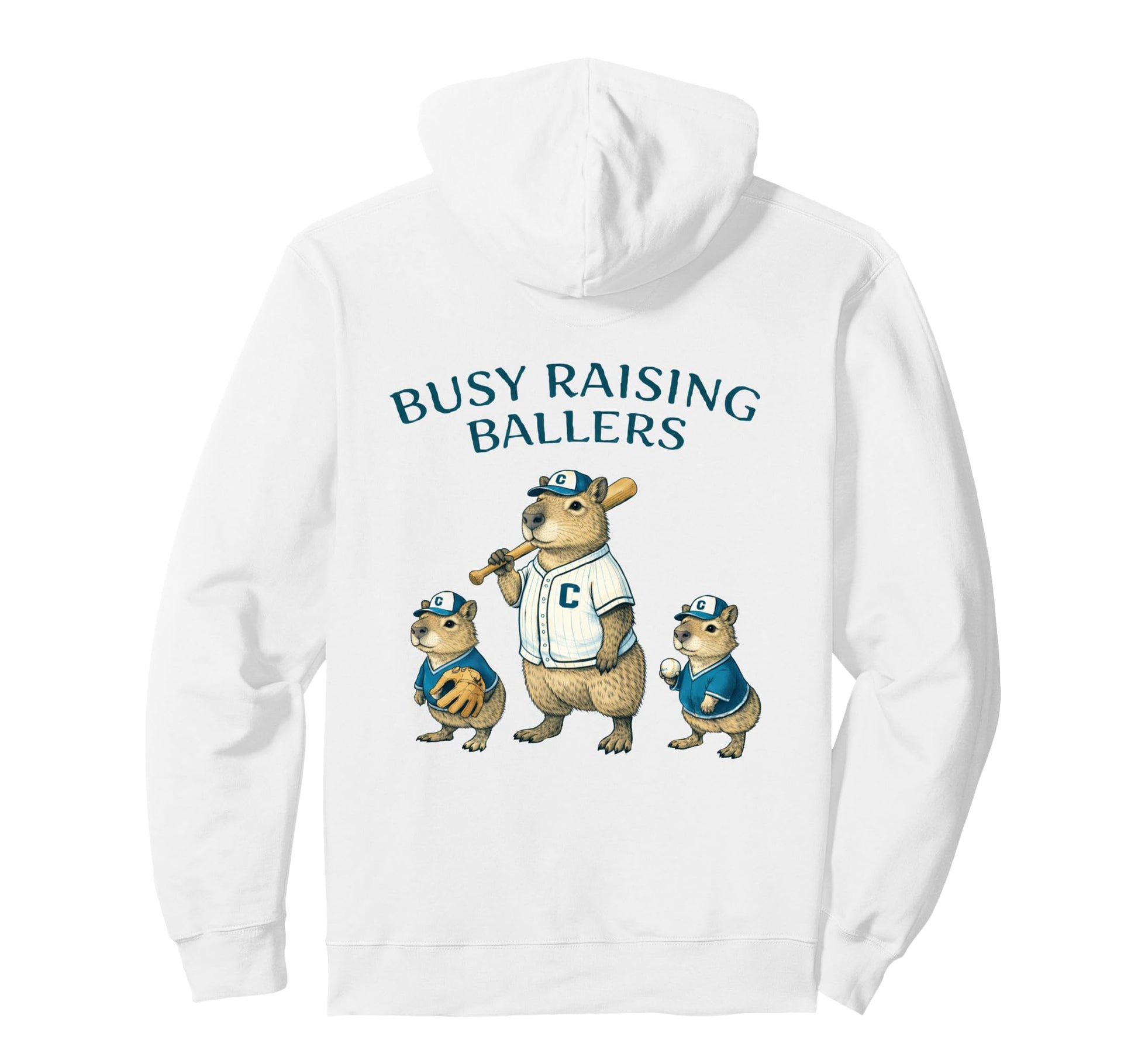 Busy Raising Baller Baseball Hoodie - Fun Novelty Design for Adults - T-Shirt, Sweatshirt, Hoodie
