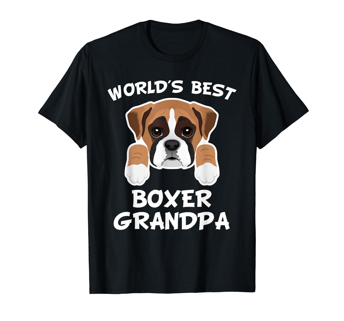 Worlds Best Boxer Grandpa Dog Granddog T-Shirt - Minimalist Print Men Women - T-Shirt, Sweatshirt, Hoodie