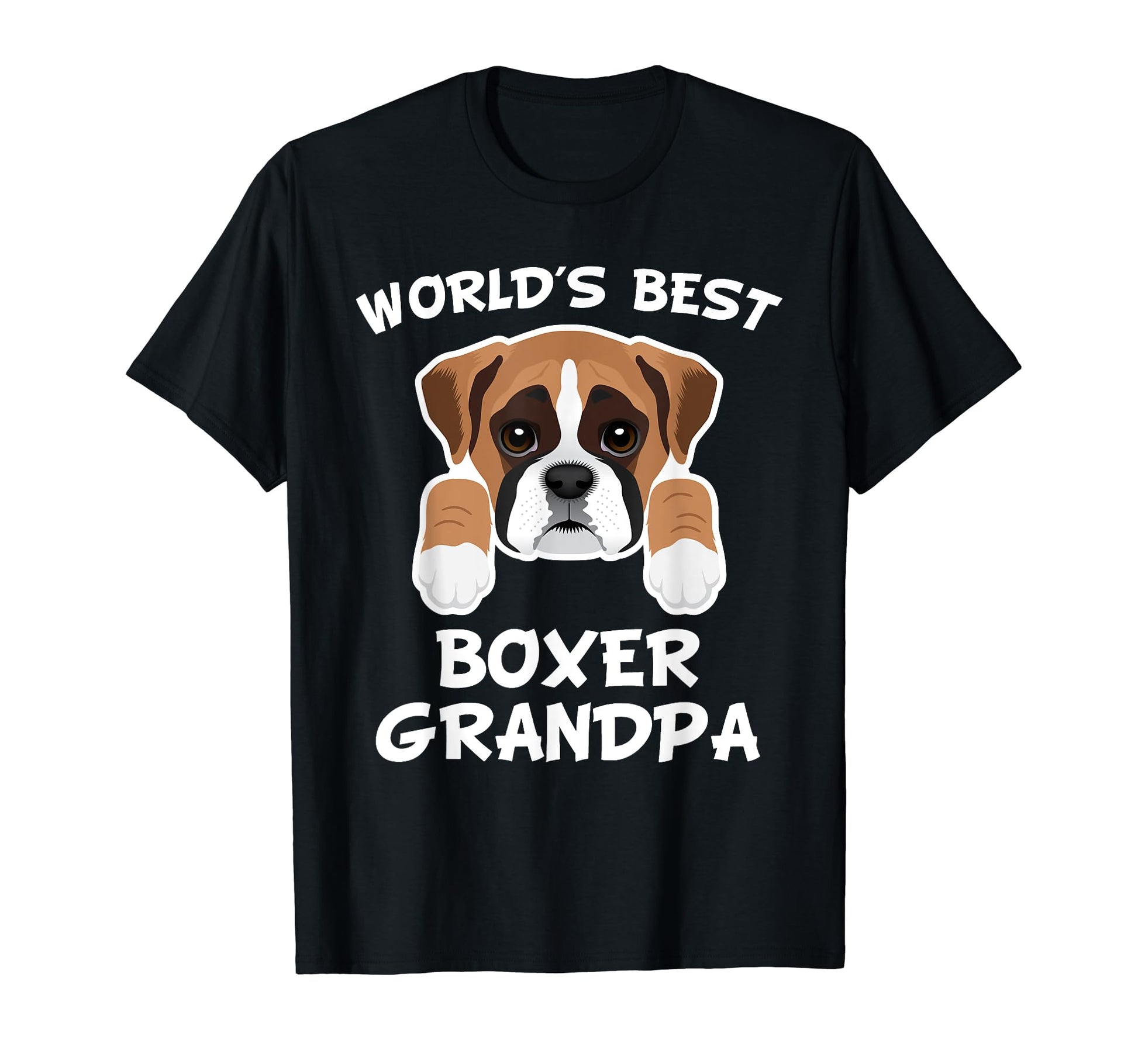 Worlds Best Boxer Grandpa Dog Granddog T-Shirt - Minimalist Print Men Women - T-Shirt, Sweatshirt, Hoodie