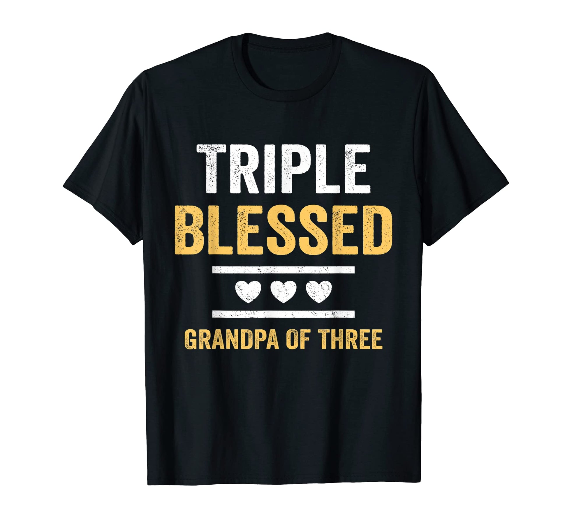 Triple Blessed Grandpa Three T-Shirt - Minimalist Print for Adults - T-Shirt, Sweatshirt, Hoodie