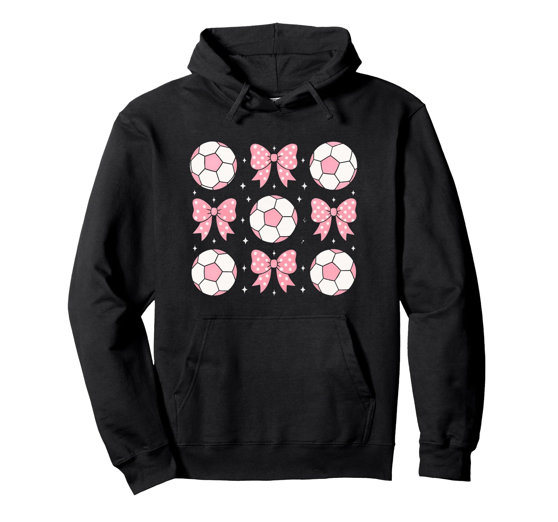 Soccer Coquette Bow Soccer Mom Sister Girly Hoodie - Unique Graphic Unisex - T-Shirt, Sweatshirt, Hoodie