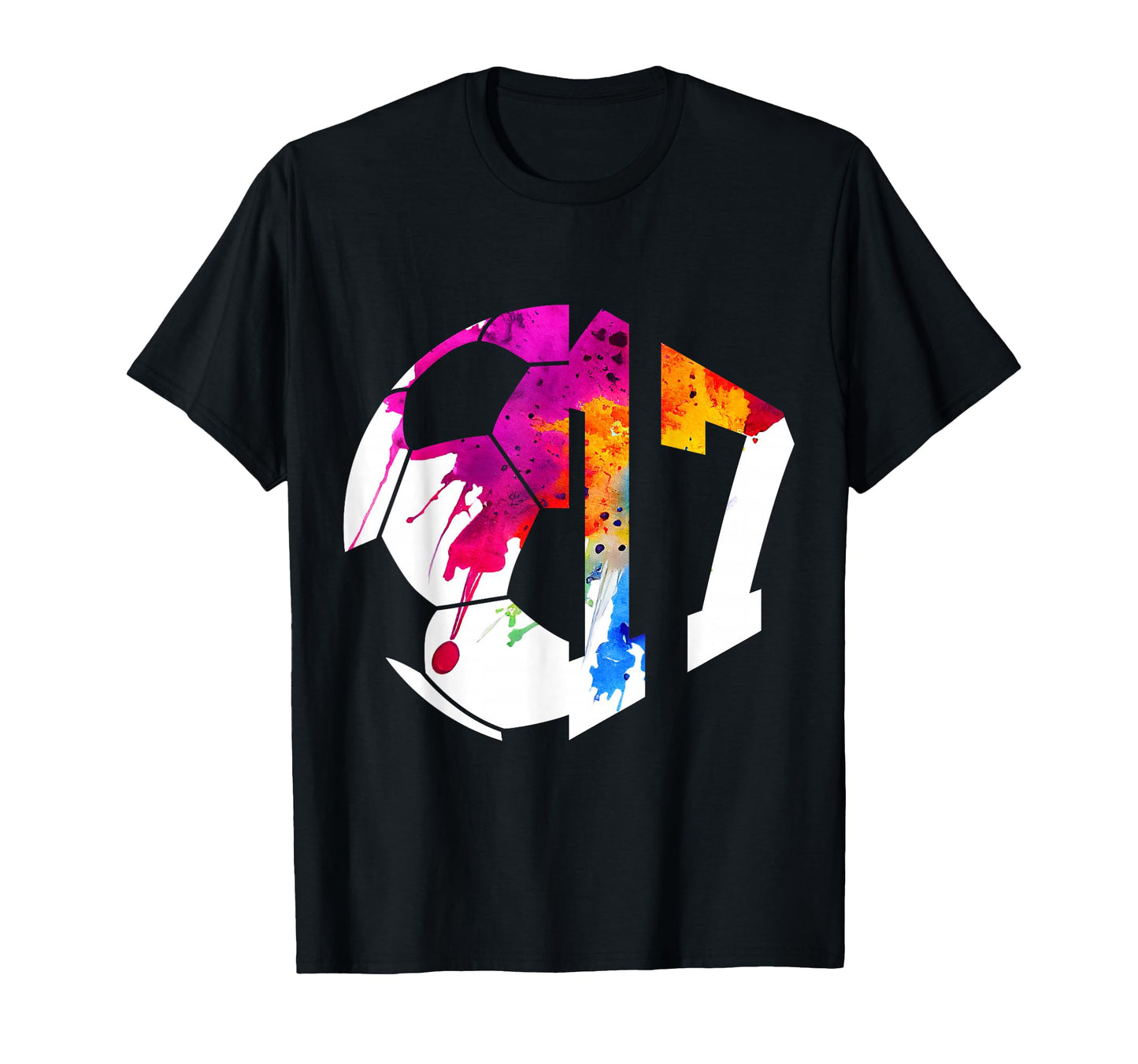 Number 17 Years Soccer 17Th Birthday T-Shirt - Minimalist Print for Adults - T-Shirt, Sweatshirt, Hoodie