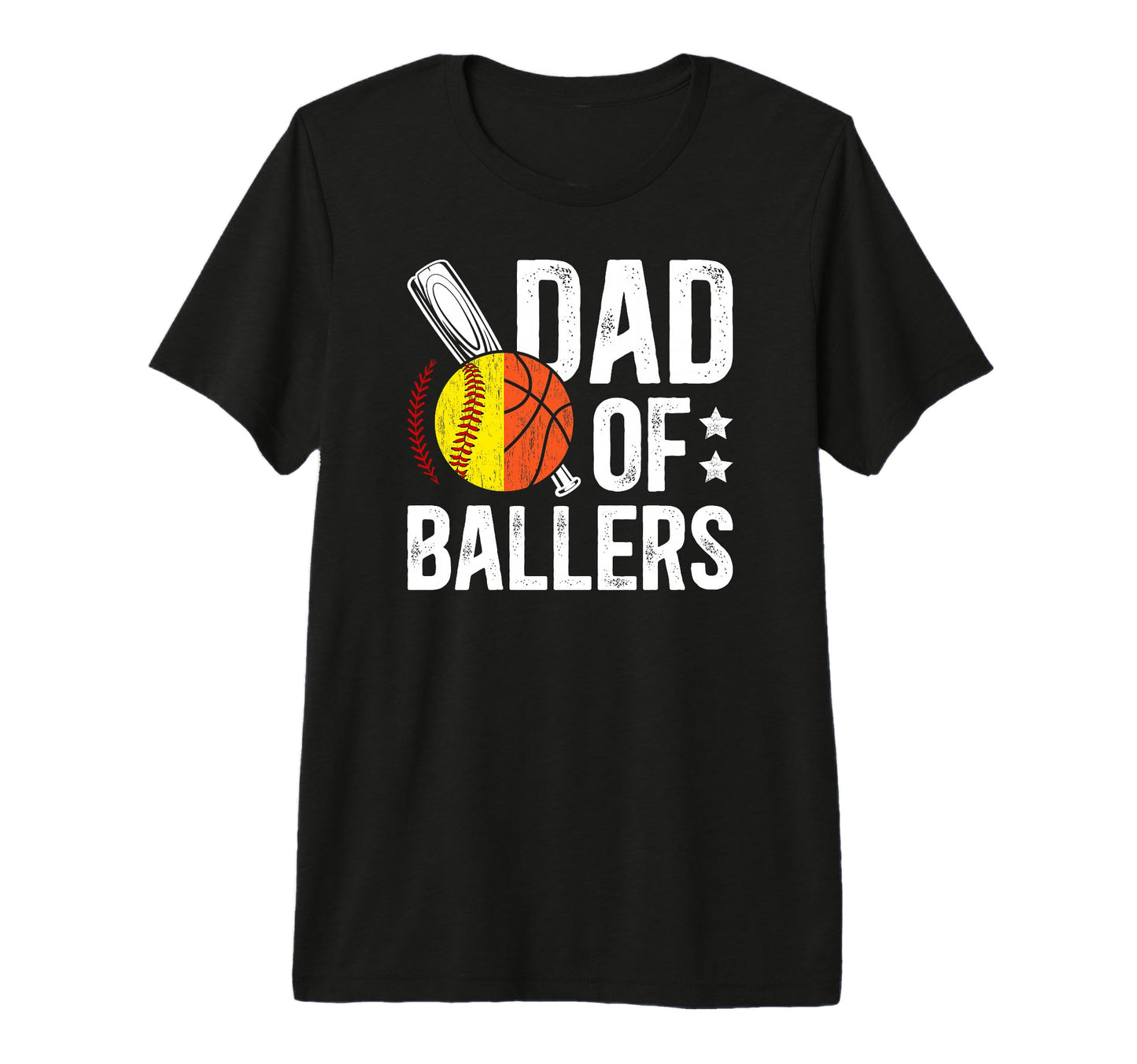 Mens Dad Ballers Softball Basketball T-Shirt - Casual Everyday Wear Unisex - T-Shirt, Sweatshirt, Hoodie