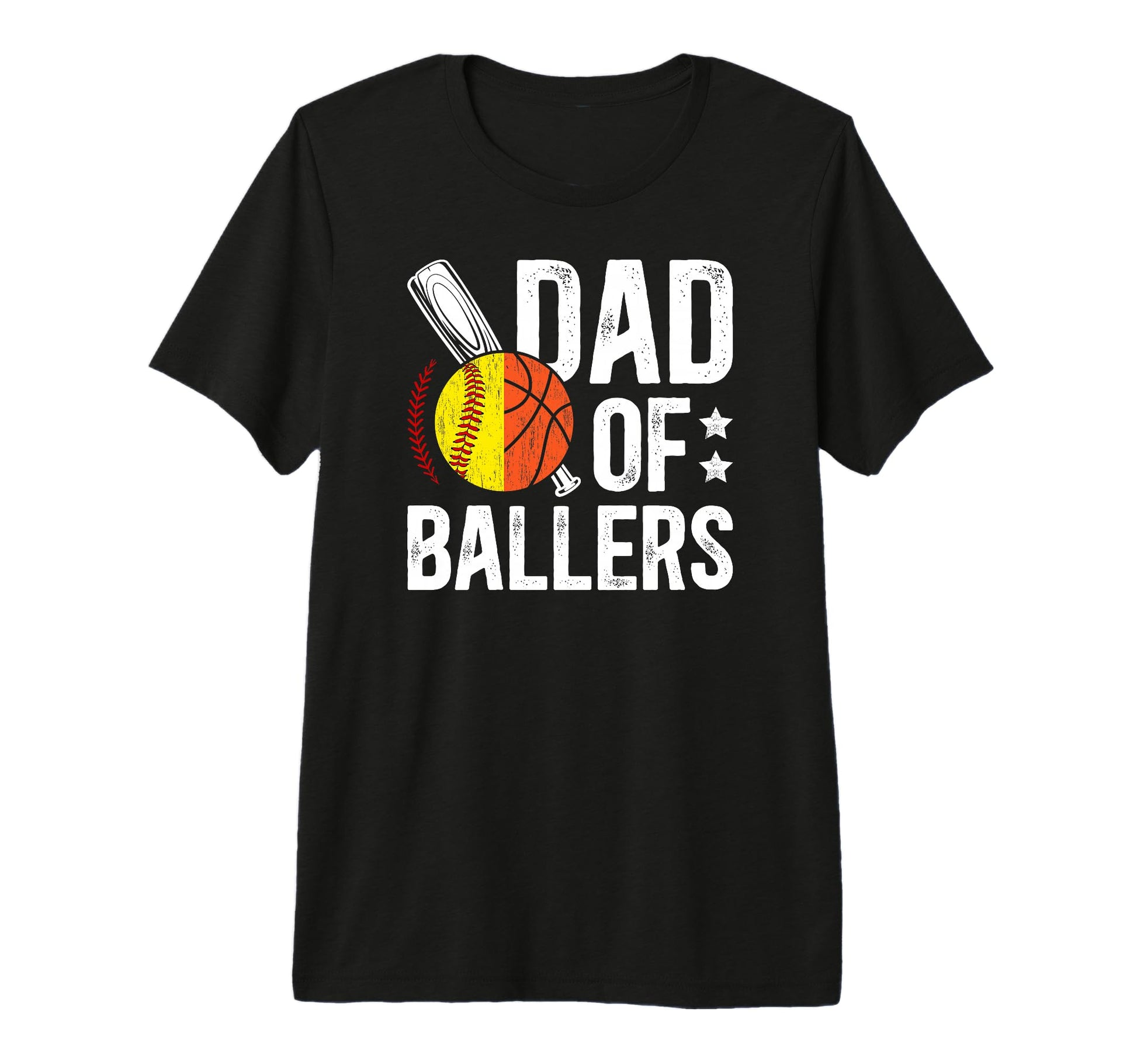 Mens Dad Ballers Softball Basketball T-Shirt - Casual Everyday Wear Unisex - T-Shirt, Sweatshirt, Hoodie