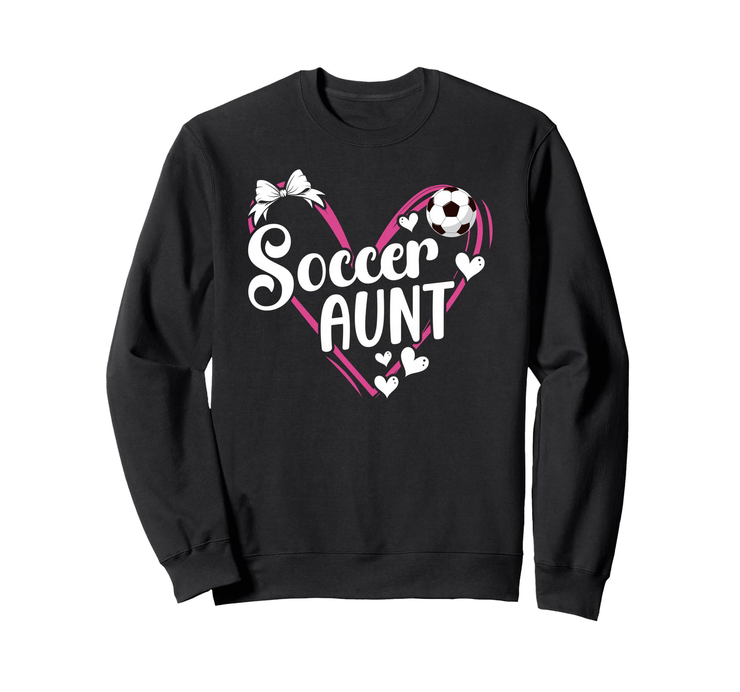 Soccer Aunt Heart Aunt Soccer Player Sweatshirt - Graphic Print Men Women - T-Shirt, Sweatshirt, Hoodie