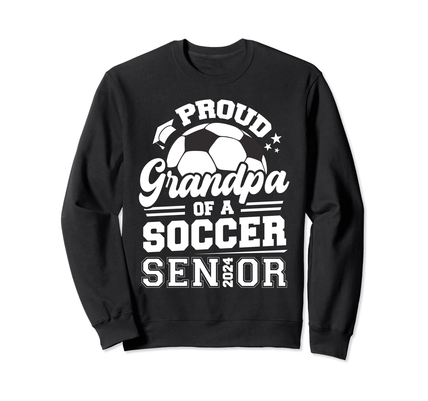 Proud Grandpa Soccer Ball Senior Sweatshirt - Minimalist Print Men Women - T-Shirt, Sweatshirt, Hoodie