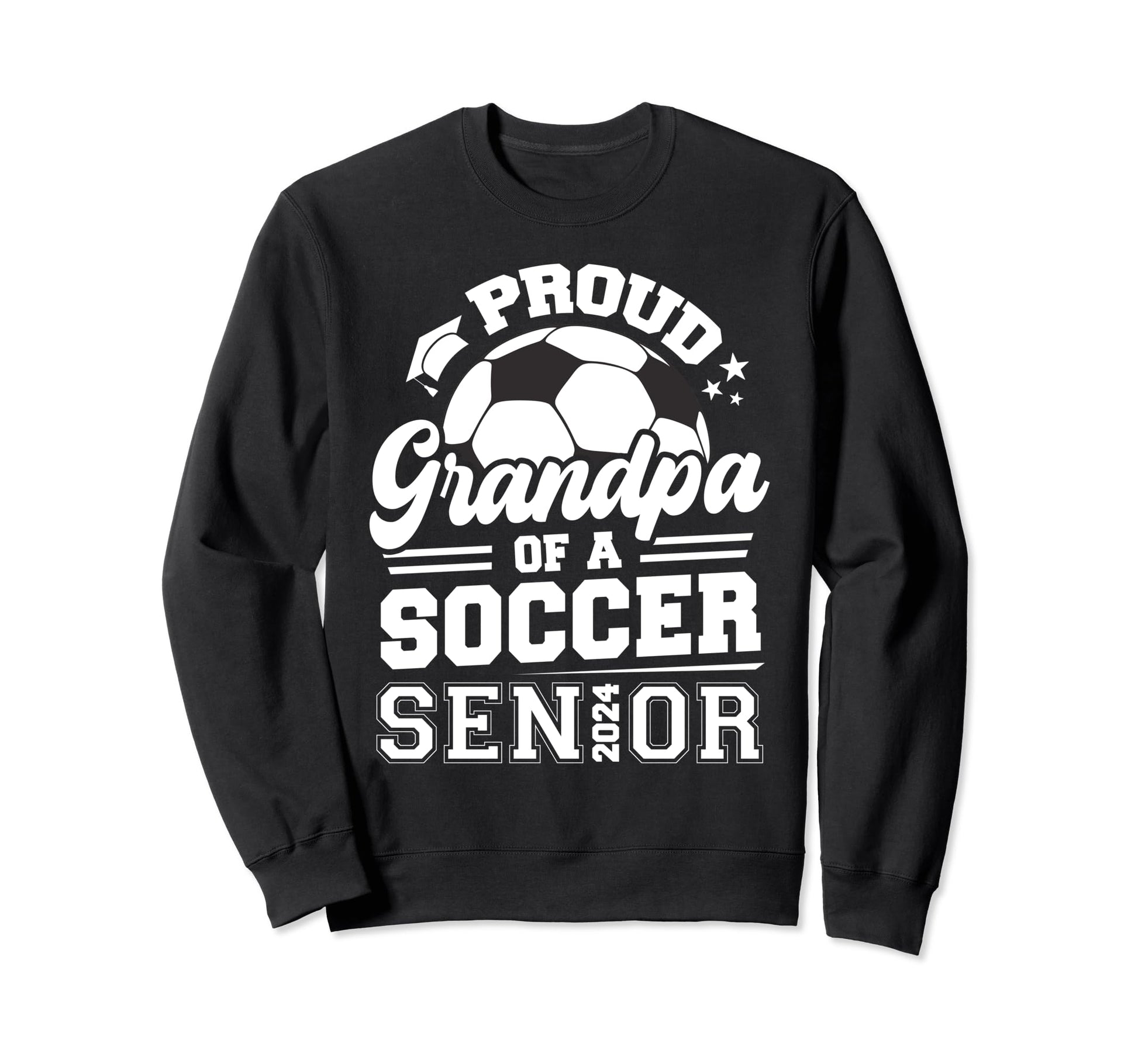 Proud Grandpa Soccer Ball Senior Sweatshirt - Minimalist Print Men Women - T-Shirt, Sweatshirt, Hoodie