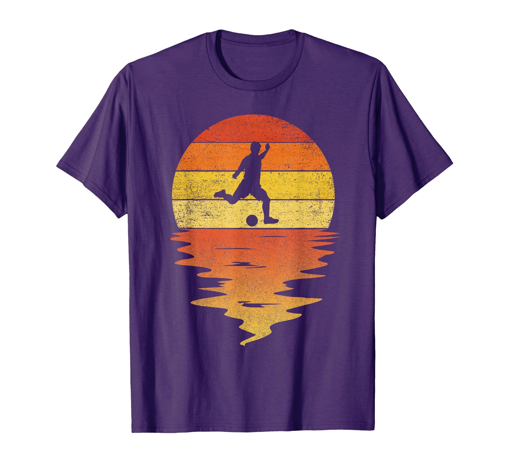 Soccer Football Sunset 70S Soccer T-Shirt - Novelty Apparel for Adults - T-Shirt, Sweatshirt, Hoodie