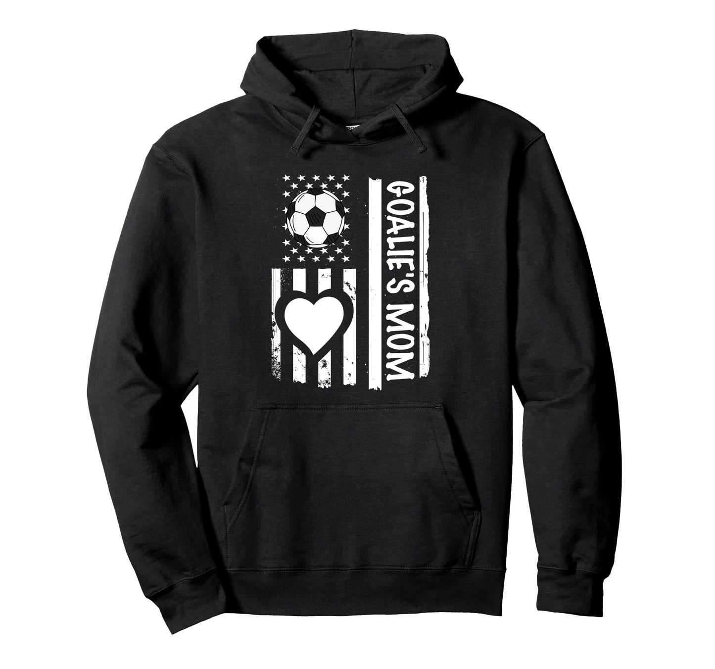 Soccer Goalie Mom Usa Flag Heart Hoodie - Novelty Apparel Men Women - T-Shirt, Sweatshirt, Hoodie