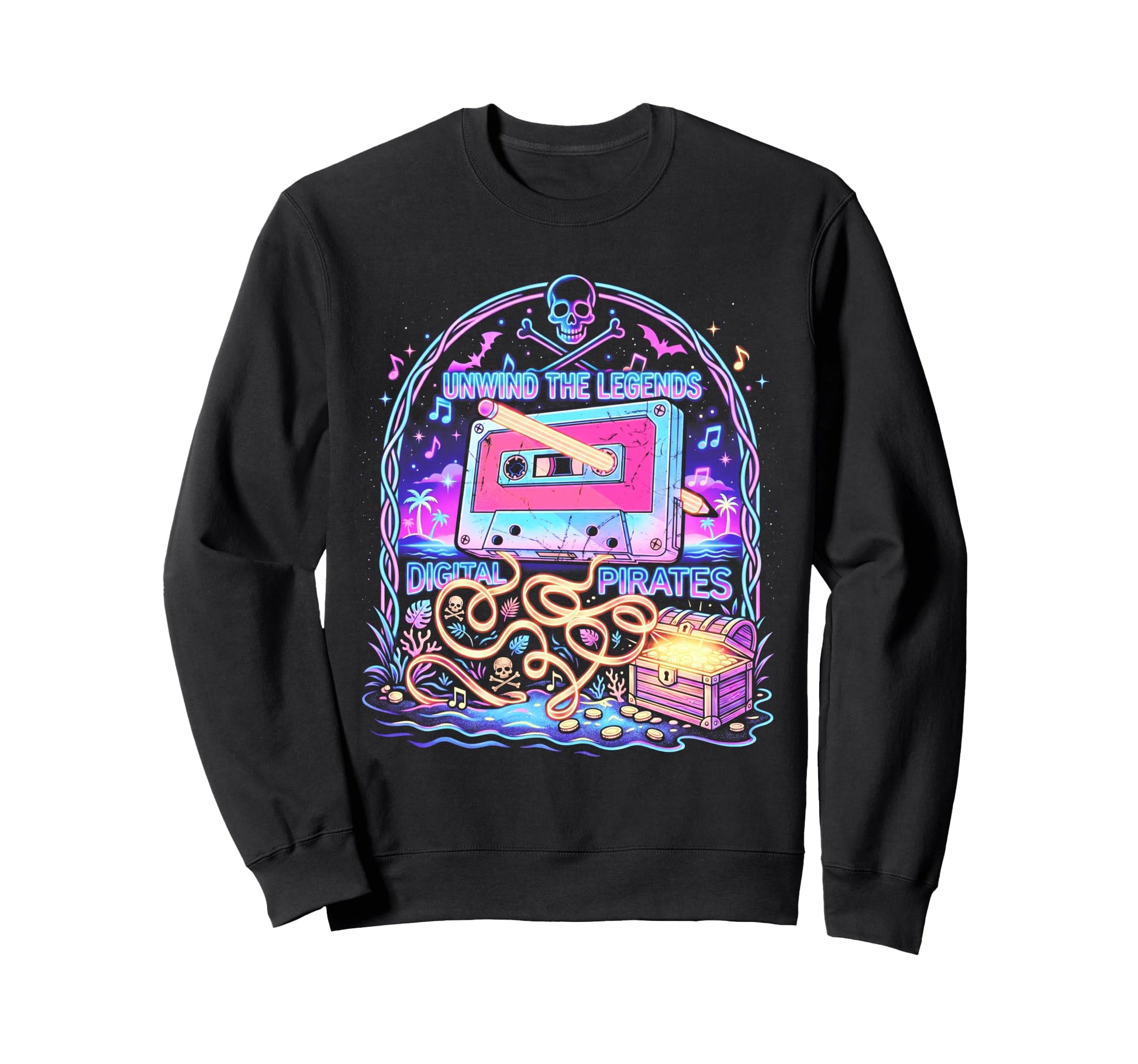 Unwind Legends Digital Pirates Sweatshirt - Fun Novelty Design Unisex - T-Shirt, Sweatshirt, Hoodie