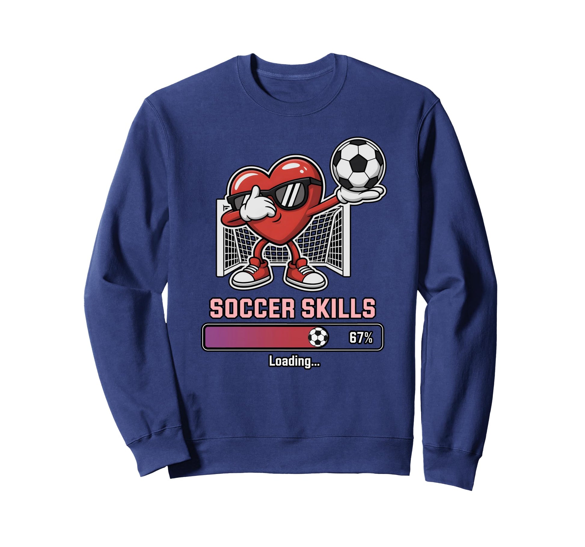 Love Soccer Heart Skills Sweatshirt - Fun Novelty Design for Adults - T-Shirt, Sweatshirt, Hoodie