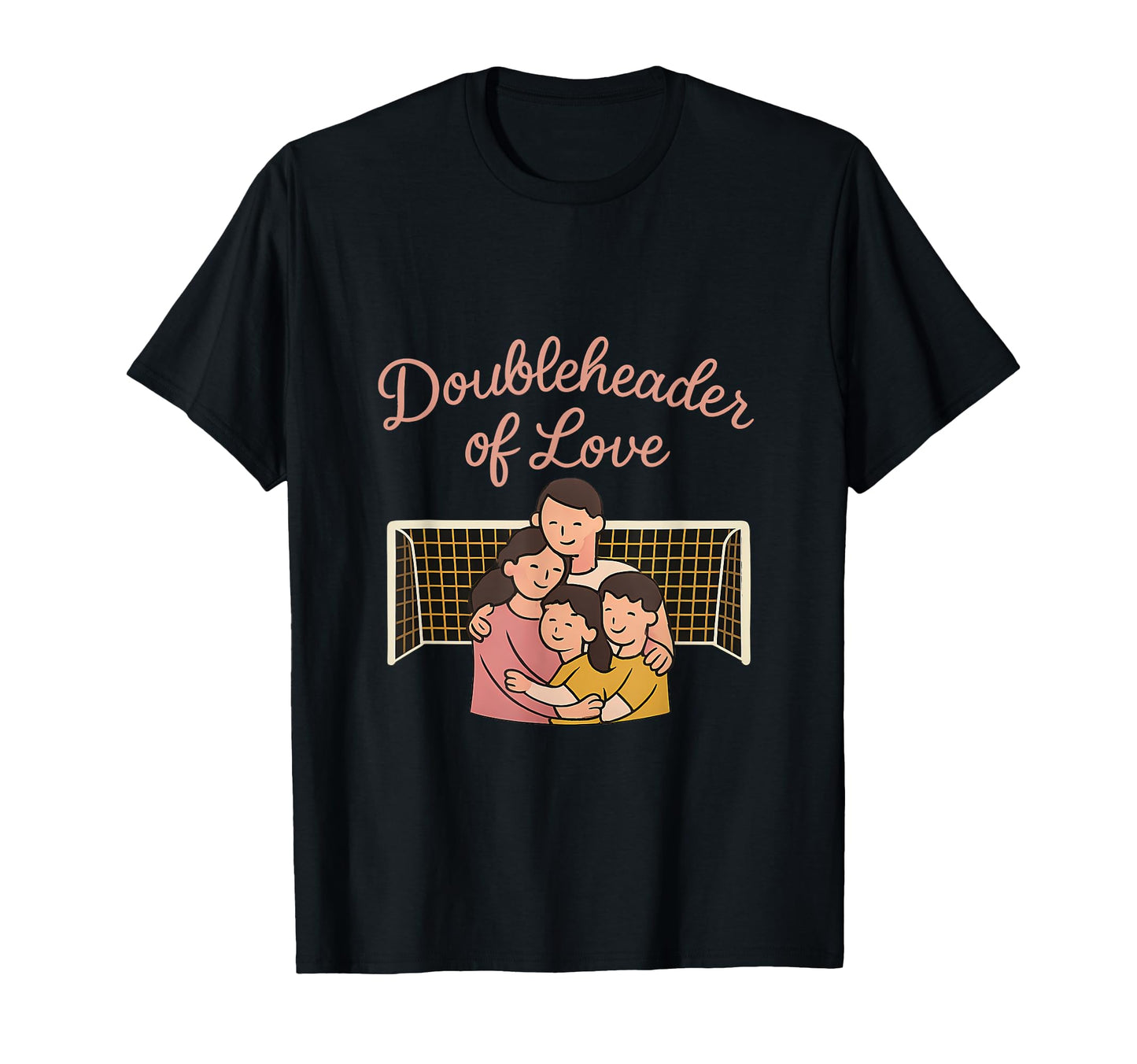 Doubleheader Love Soccer Family T-Shirt - Unique Graphic Men Women - T-Shirt, Sweatshirt, Hoodie