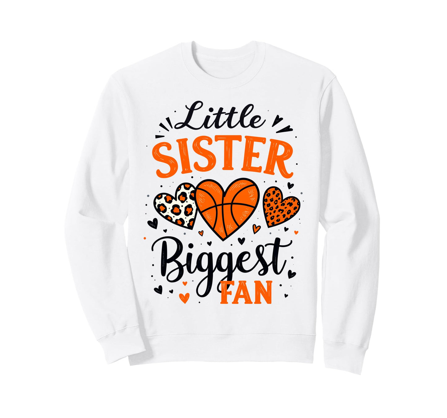 Little Sister Biggest Fan Brother Sweatshirt - Aesthetic Graphic Men Women - T-Shirt, Sweatshirt, Hoodie