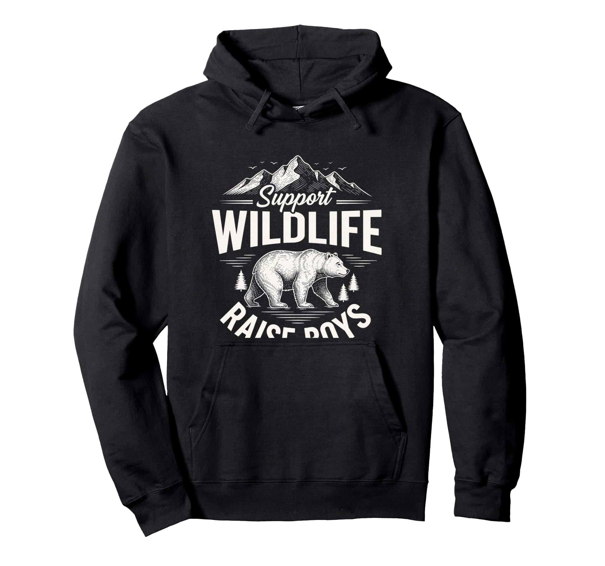 Support Wildlife Raise Parent Mom Hoodie - Fun Novelty Design for Adults - T-Shirt, Sweatshirt, Hoodie