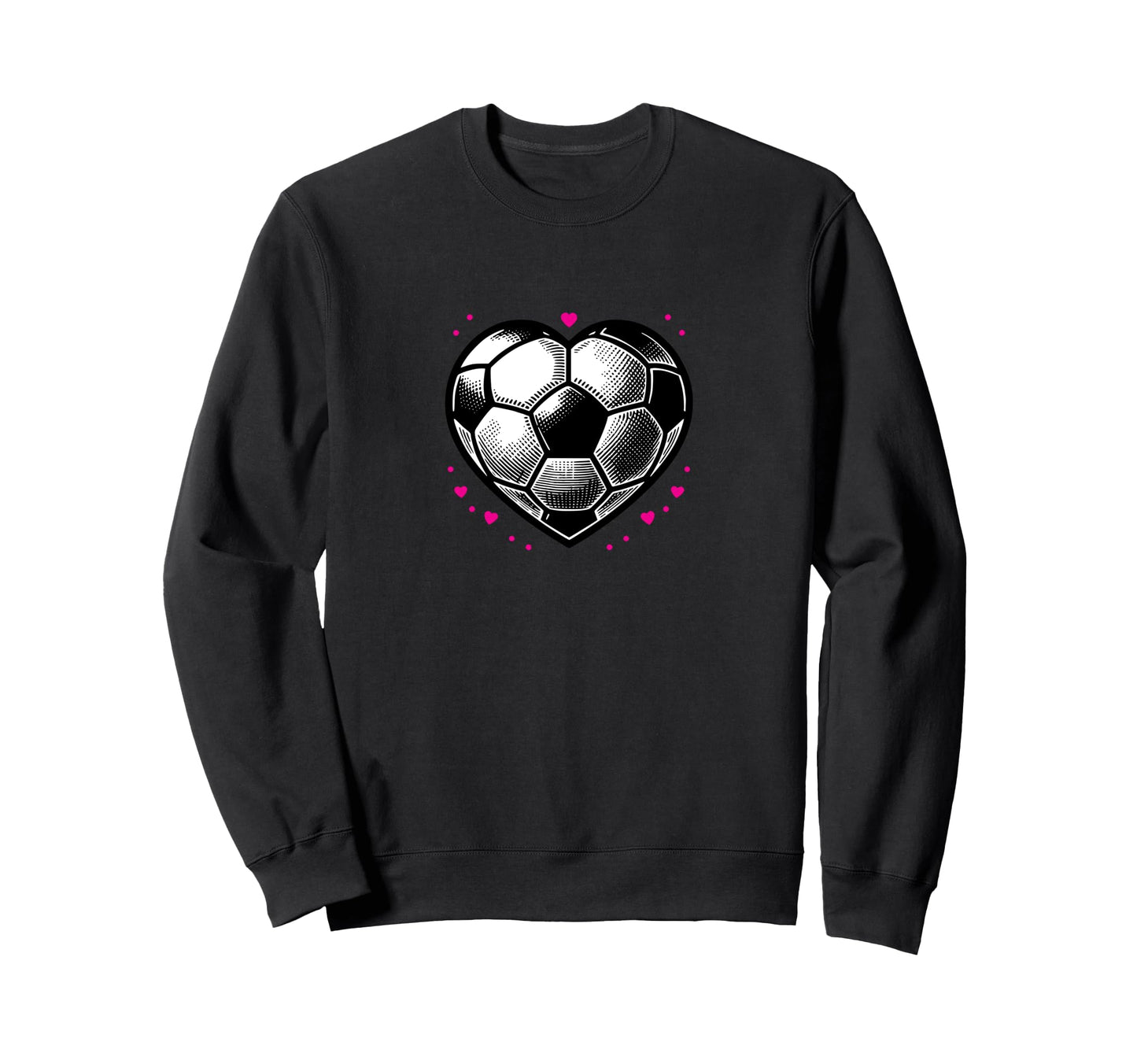 Soccer Ball Heart Mom Fan Parent Sweatshirt - Minimalist Print for Adults - T-Shirt, Sweatshirt, Hoodie