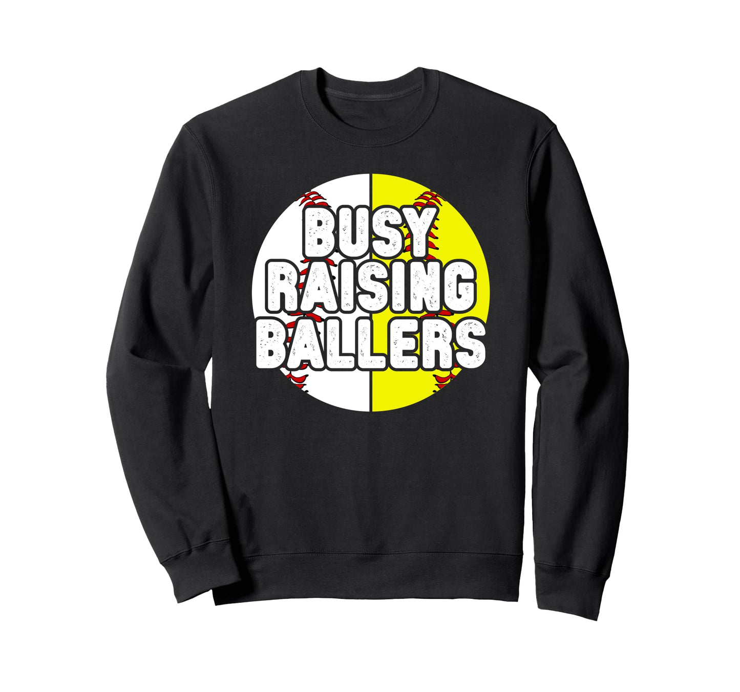 Busy Raising Ballers Softball Sweatshirt - Minimalist Print for Adults - T-Shirt, Sweatshirt, Hoodie