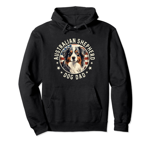 Aussie Dog American Flag Australian Hoodie - Minimalist Print Men Women - T-Shirt, Sweatshirt, Hoodie