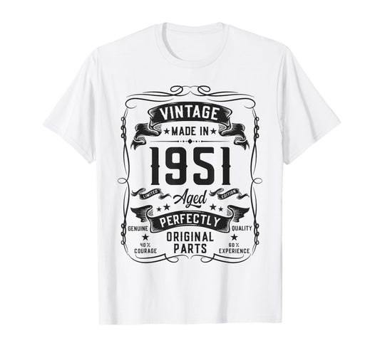 1951 75Yr 75Th Birthday Gifts 75 T-Shirt - Fun Novelty Design for Adults - T-Shirt, Sweatshirt, Hoodie