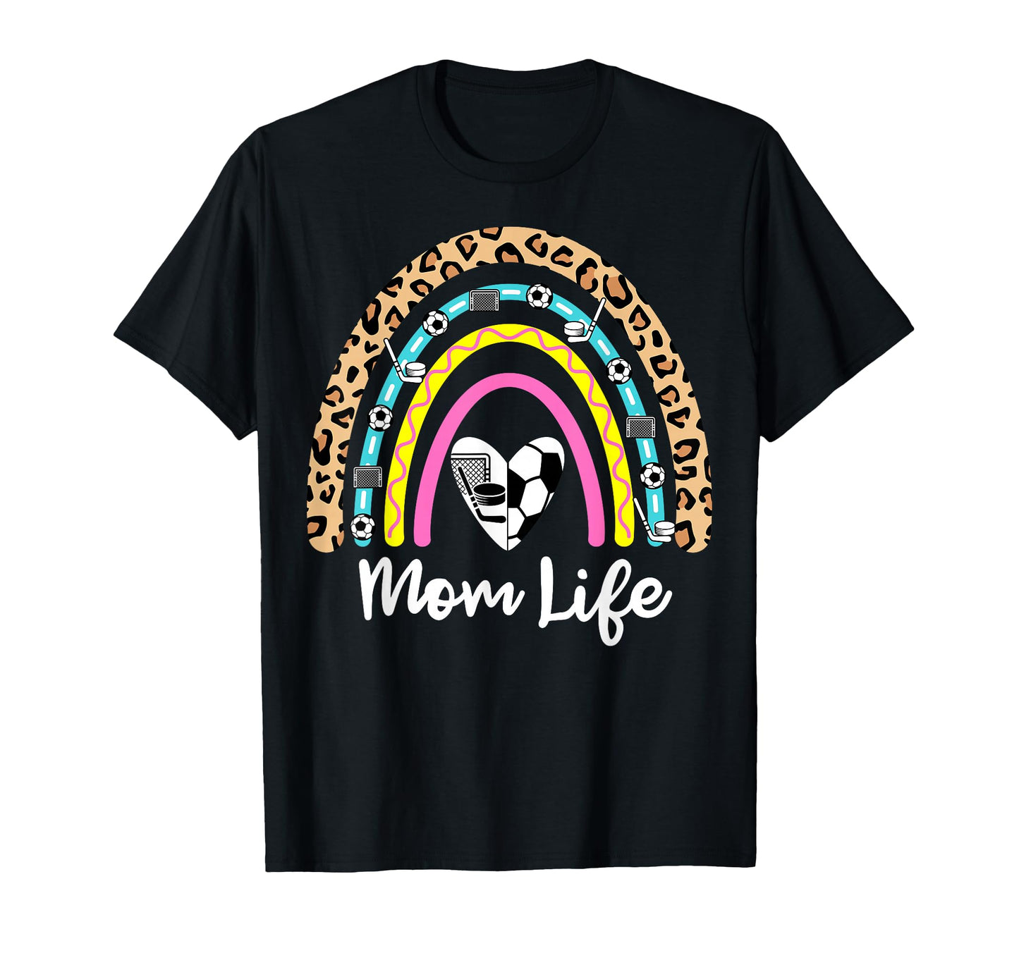Soccer Hockey Mom Boho Rainbow Funny T-Shirt - Novelty Apparel for Adults - T-Shirt, Sweatshirt, Hoodie