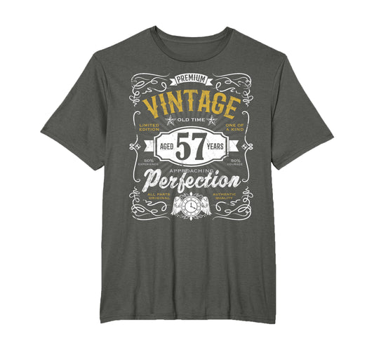 Aged 57 Years Bday Gift Him 57Th Birthday T-Shirt - Graphic Print Unisex - T-Shirt, Sweatshirt, Hoodie