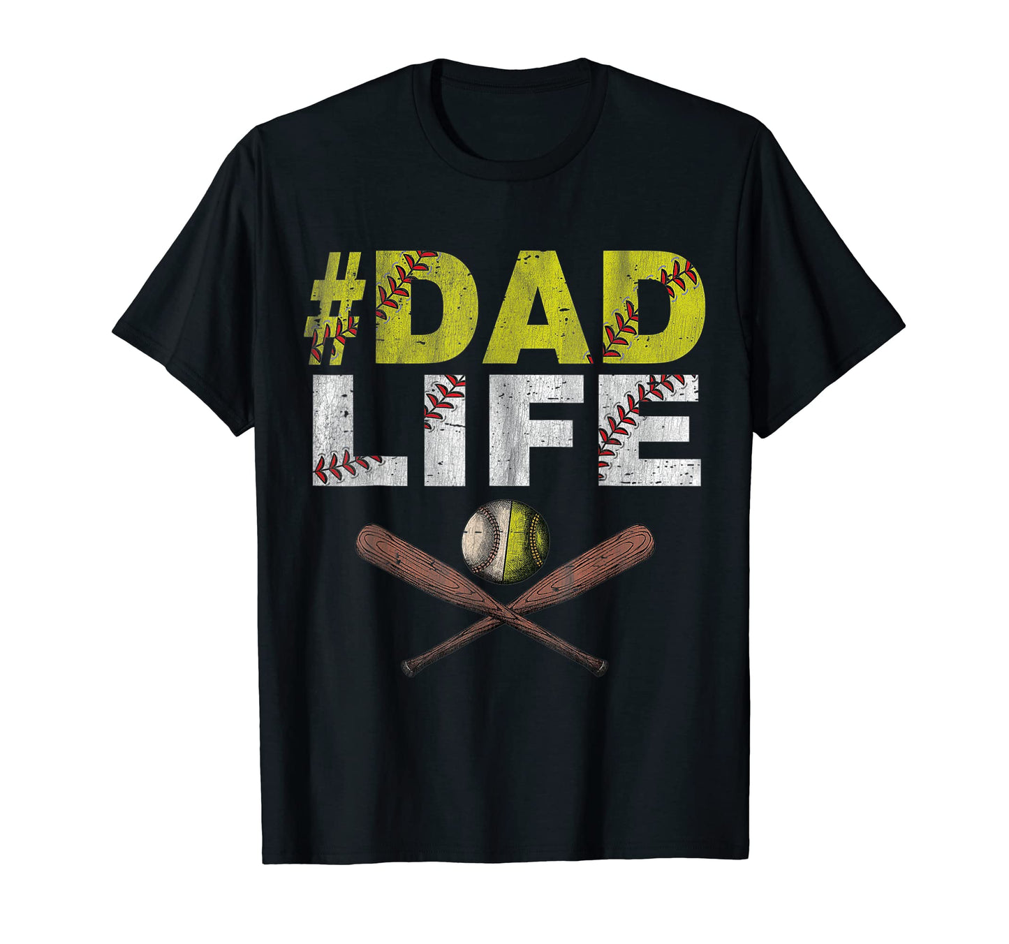 Funny Dad Life Softball Baseball Daddy T-Shirt - Trendy Graphic for Adults - T-Shirt, Sweatshirt, Hoodie