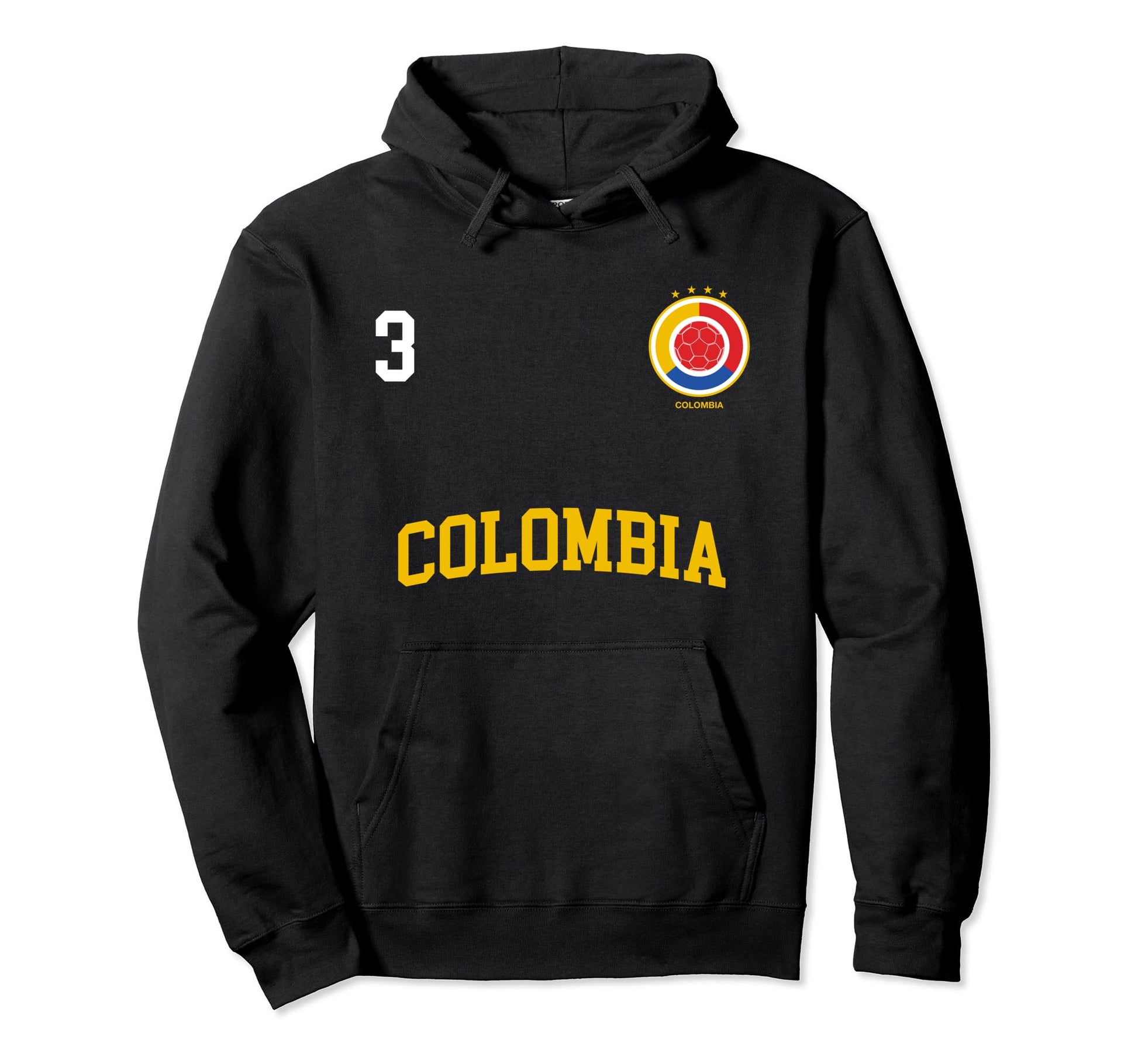 Colombia Soccer No 3 Colombian Flag Hoodie - Streetwear Style Unisex - T-Shirt, Sweatshirt, Hoodie