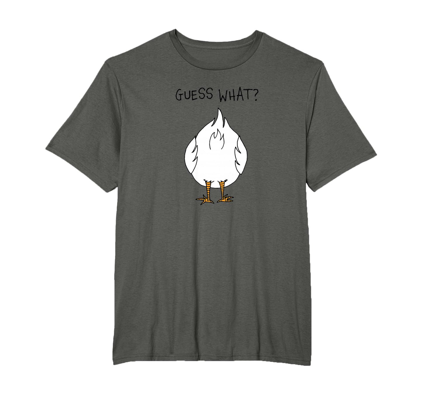 Funny Corny Dad Joke Guess What Chicken T-Shirt - Minimalist Print Unisex - T-Shirt, Sweatshirt, Hoodie